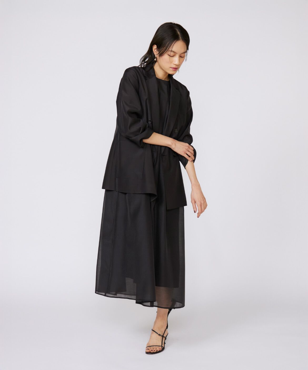 INED「オーガンジーシアージャケット」|テーラードジャケット|