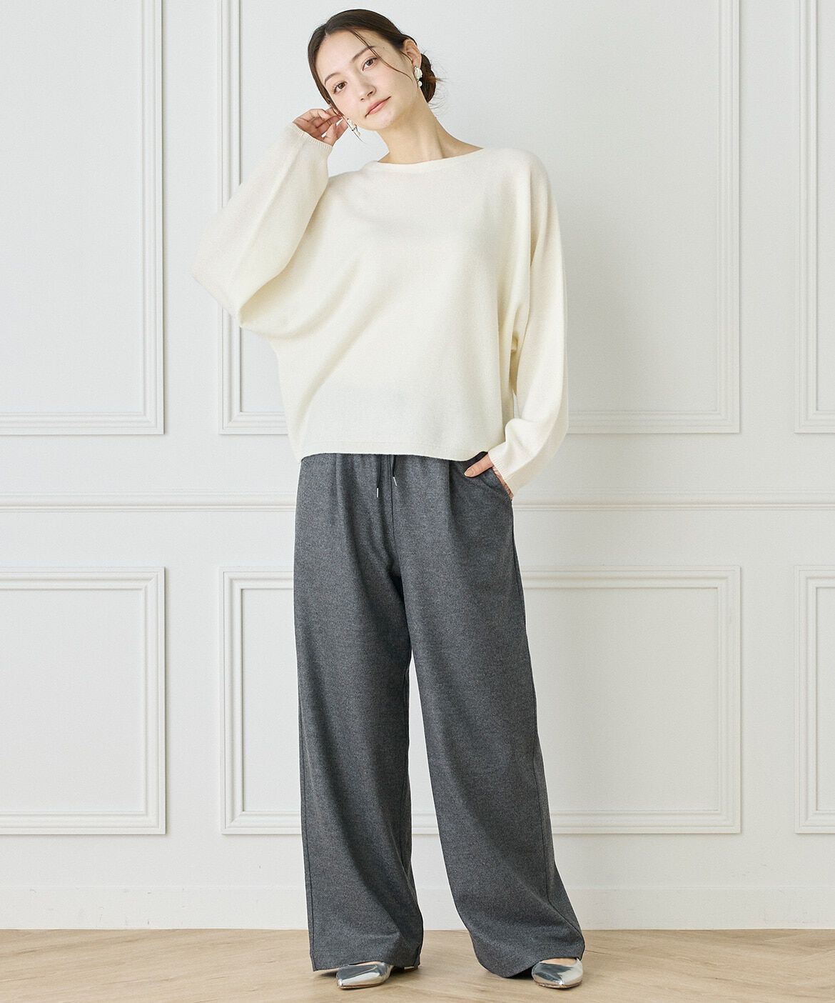 INED「《WEB限定カラー》カシミヤ混ドルマンスリーブニット 」|ニット・セーター|