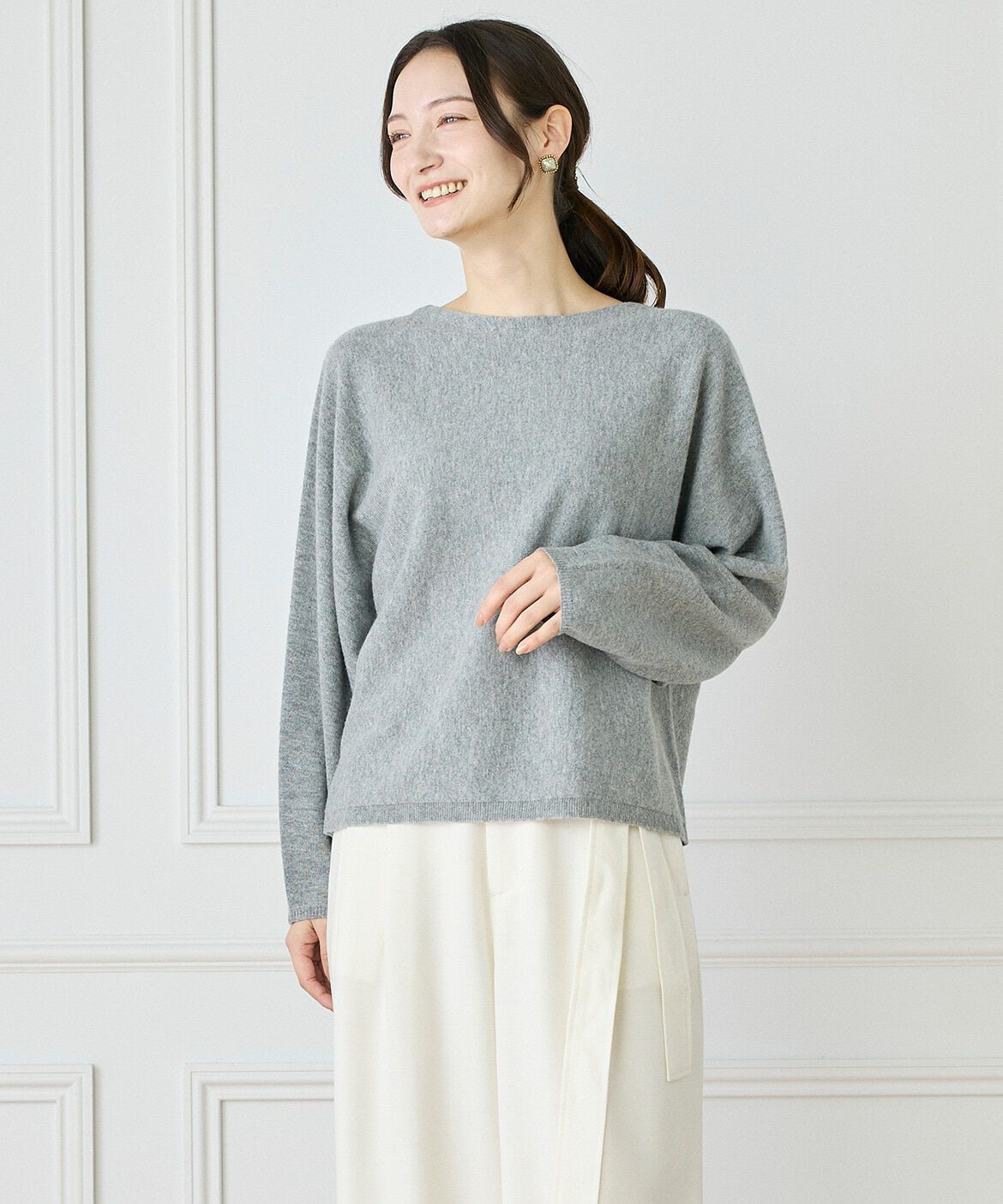 INED「《WEB限定カラー》カシミヤ混ドルマンスリーブニット 」|ニット・セーター|