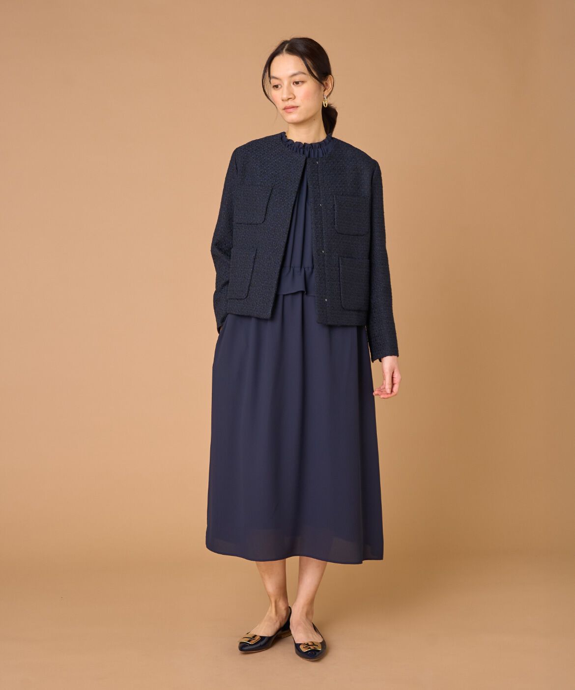 7-IDconcept.「ツイードノーカラージャケット」|ノーカラージャケット|