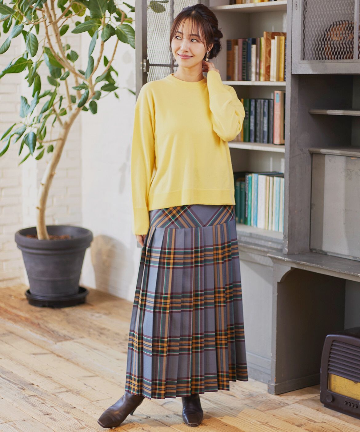 INED「ウール100%クルーネックニット」|ニット・セーター|