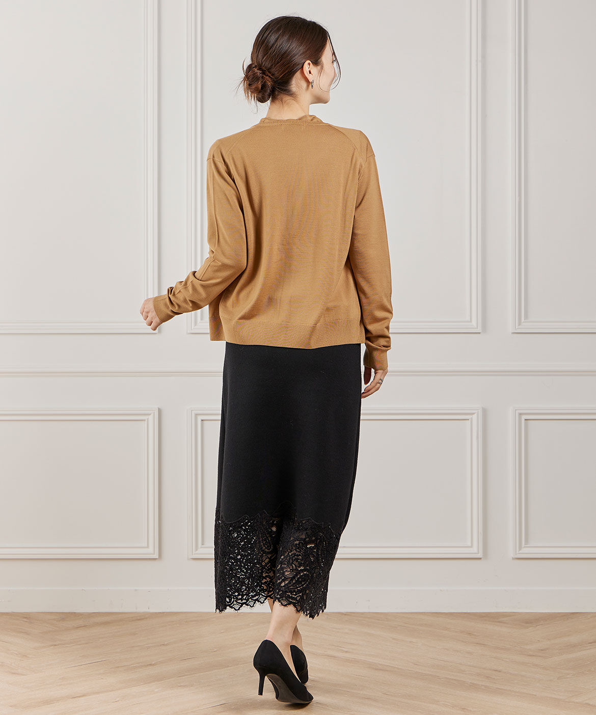 INED「FF30ゲージ クルーネックカーディガン」|カーディガン|