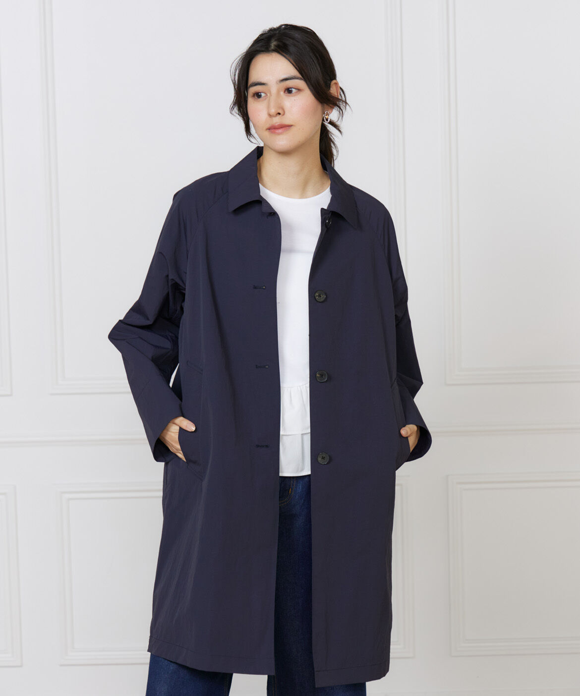 DAY by DAY it&rsquo;s international「ナイロンステンカラーコート」|ステンカラーコート|ネイビー