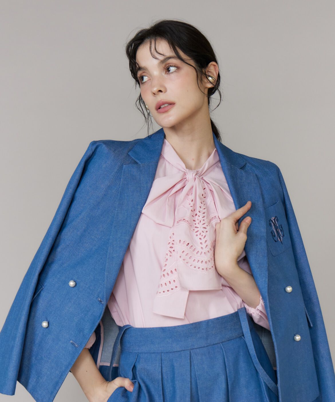 Maglie le cassetto「《WEB・POPUP限定》刺繍コンパクトデニムジャケット《M Maglie le cassetto》」|デニムジャケット|