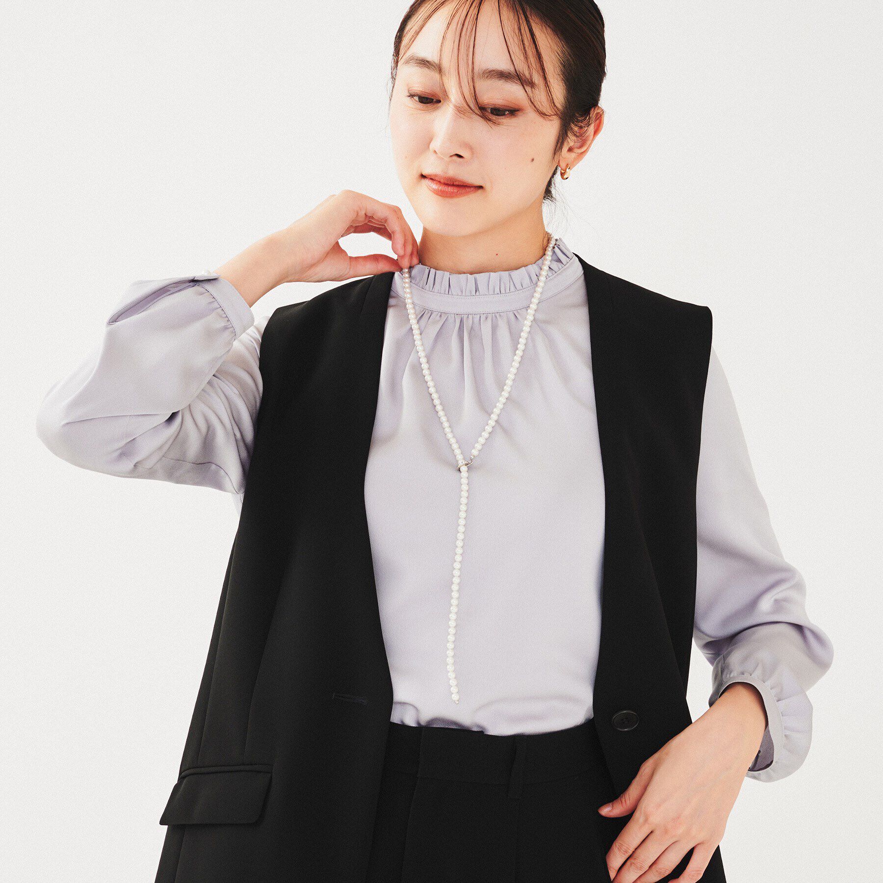 UNTITLED「【セレモニー】パール調フリークリップネックレス」|ネックレス|