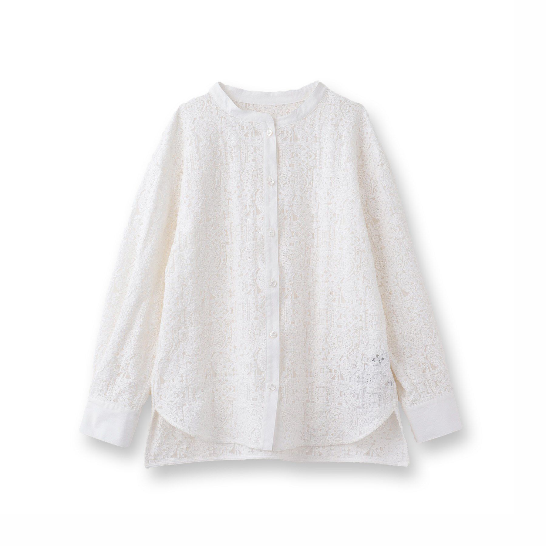 UNTITLED「【セットアップ可能/トレンド】クロシェ風レースシャツ」|シャツ・ブラウス|