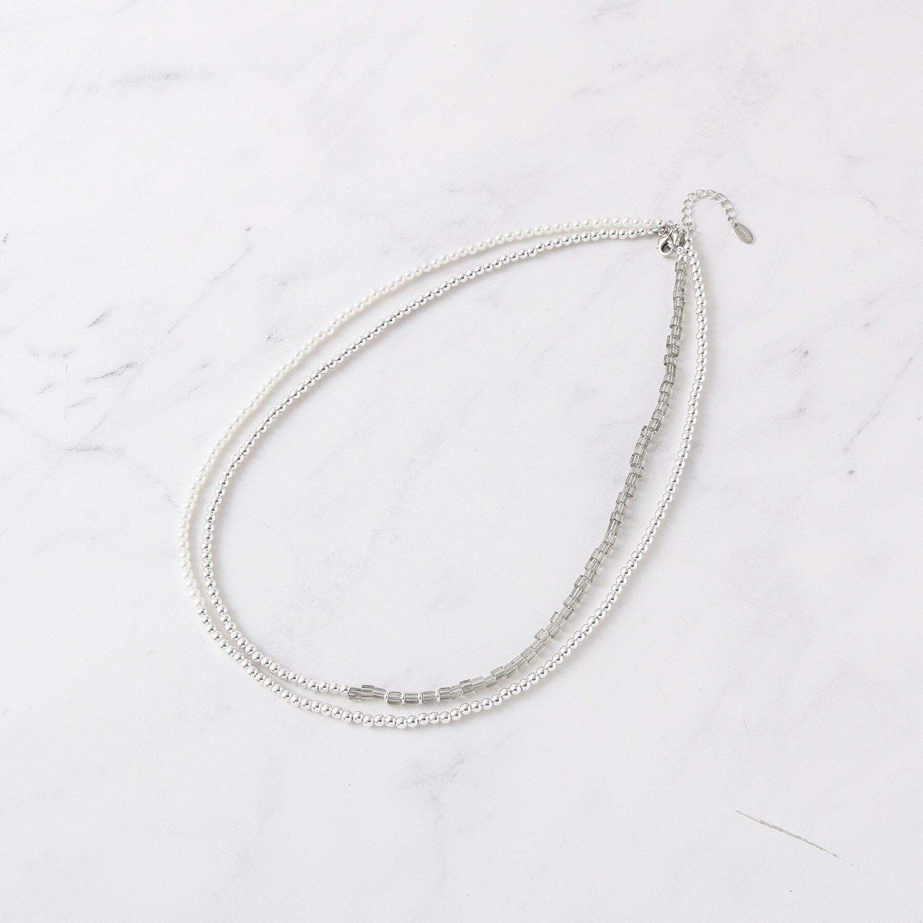 UNTITLED「ナチュラルレイヤードネックレス」|ネックレス|ライトグレー(011