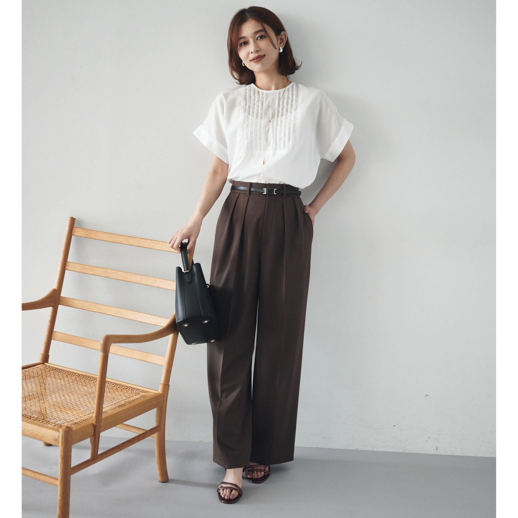 UNTITLED「【洗える】コットンピンタックブラウス」|シャツ・ブラウス|