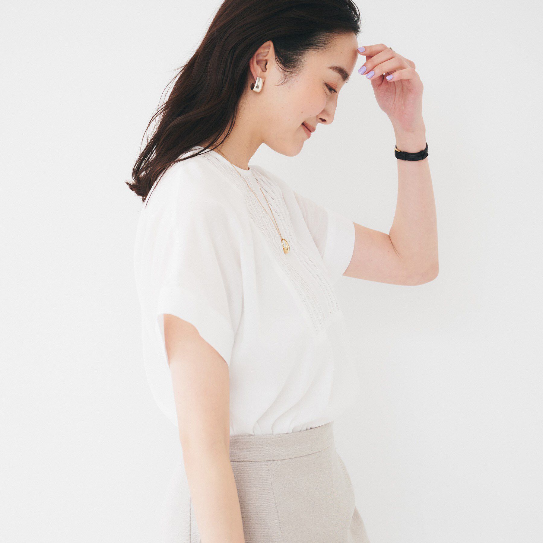 UNTITLED「【洗える】コットンピンタックブラウス」|シャツ・ブラウス|