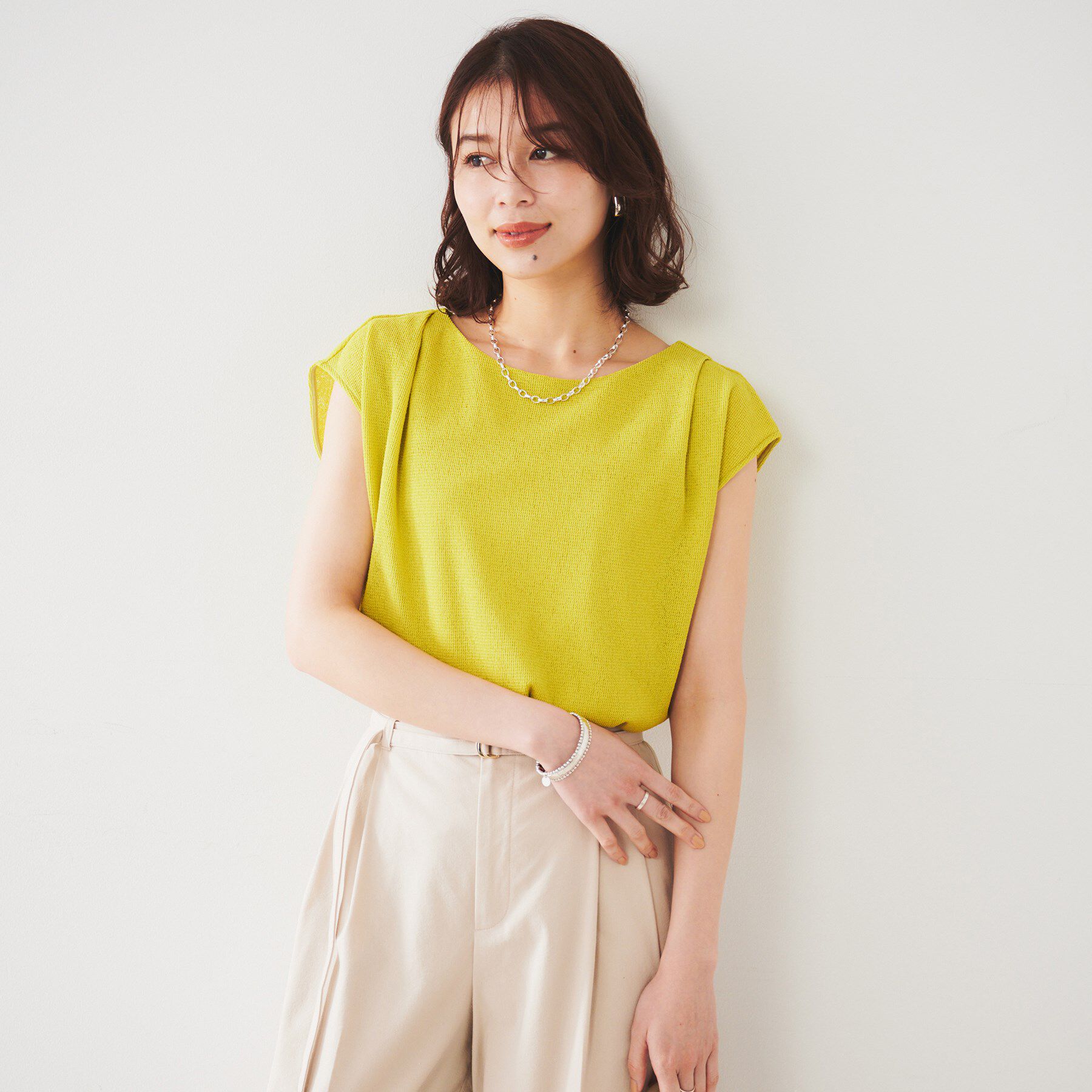 UNTITLED「【ジャージ素材】インナードッキングシアーカットソー」|Tシャツ・カットソー|