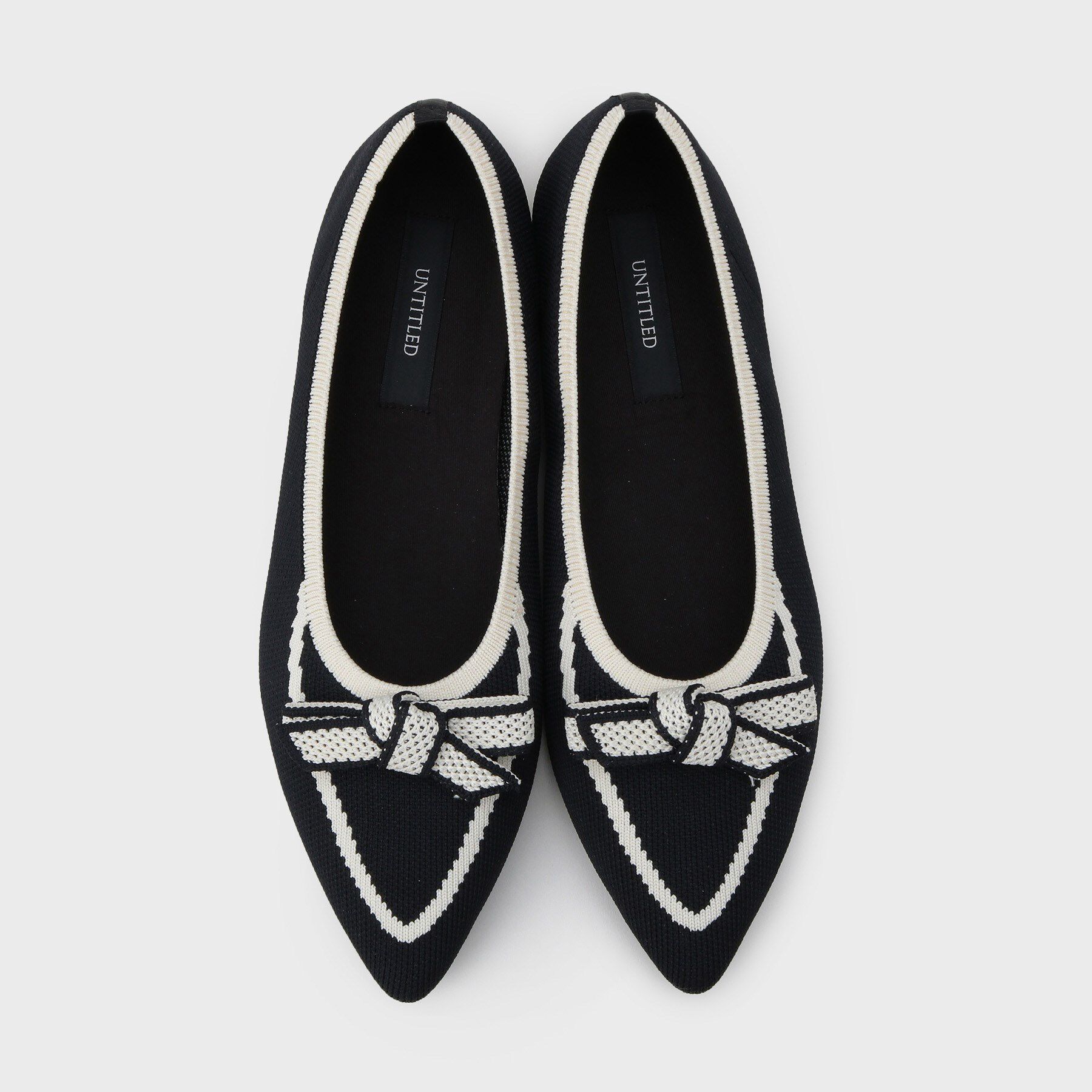 UNTITLED「【洗える！快適！】リサイクルニットリボンパンプス」|パンプス|