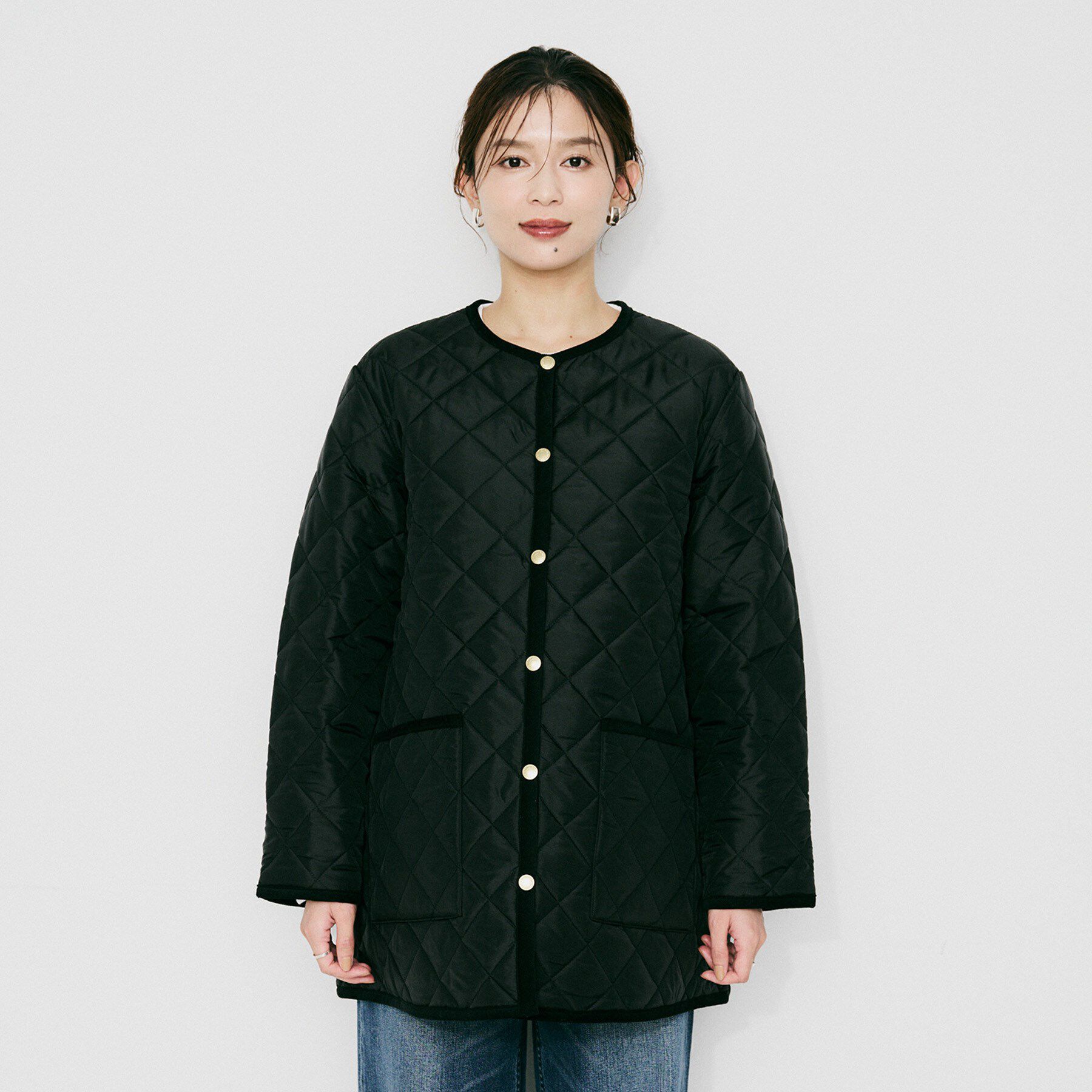 UNTITLED「【 TRADITIONAL WEATHERWEAR 】アークリー Aライン ミドルコート」|ノーカラーコート|