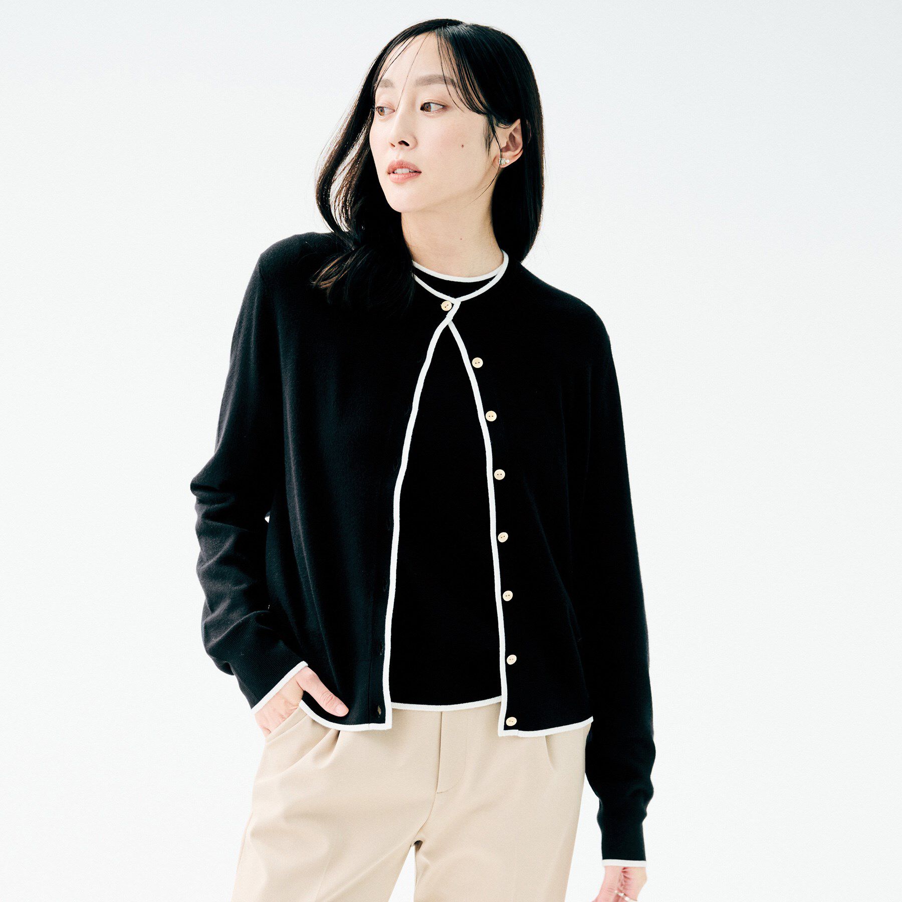 UNTITLED「【アンサンブル可/洗える】ウォームスパン カーディガン」|カーディガン|