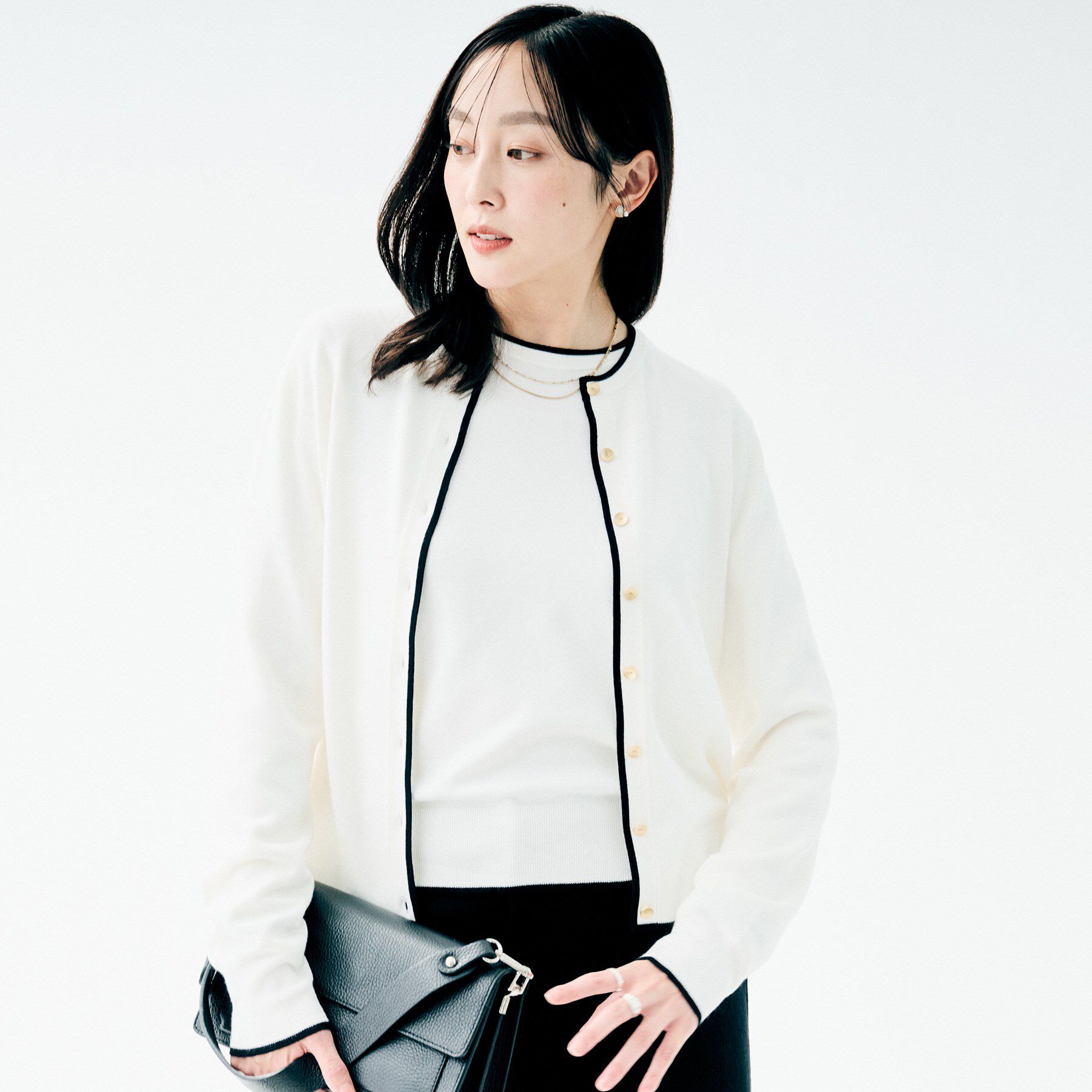 UNTITLED「【アンサンブル可/洗える】ウォームスパン カーディガン」|カーディガン|オフホワイト(503