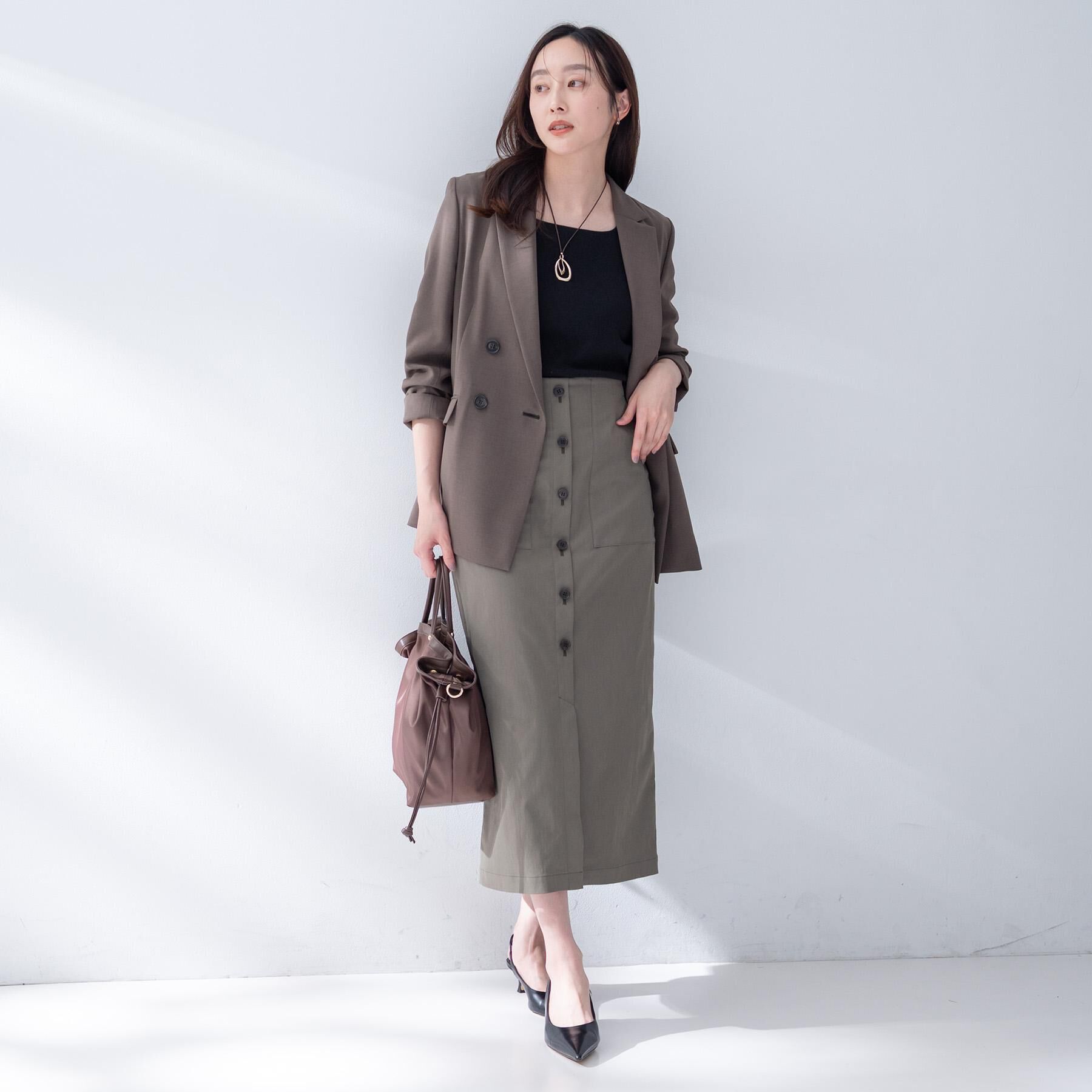 UNTITLED「【接触冷感/UVカット/洗える】エアリー ダブルブレストジャケット」|テーラードジャケット|