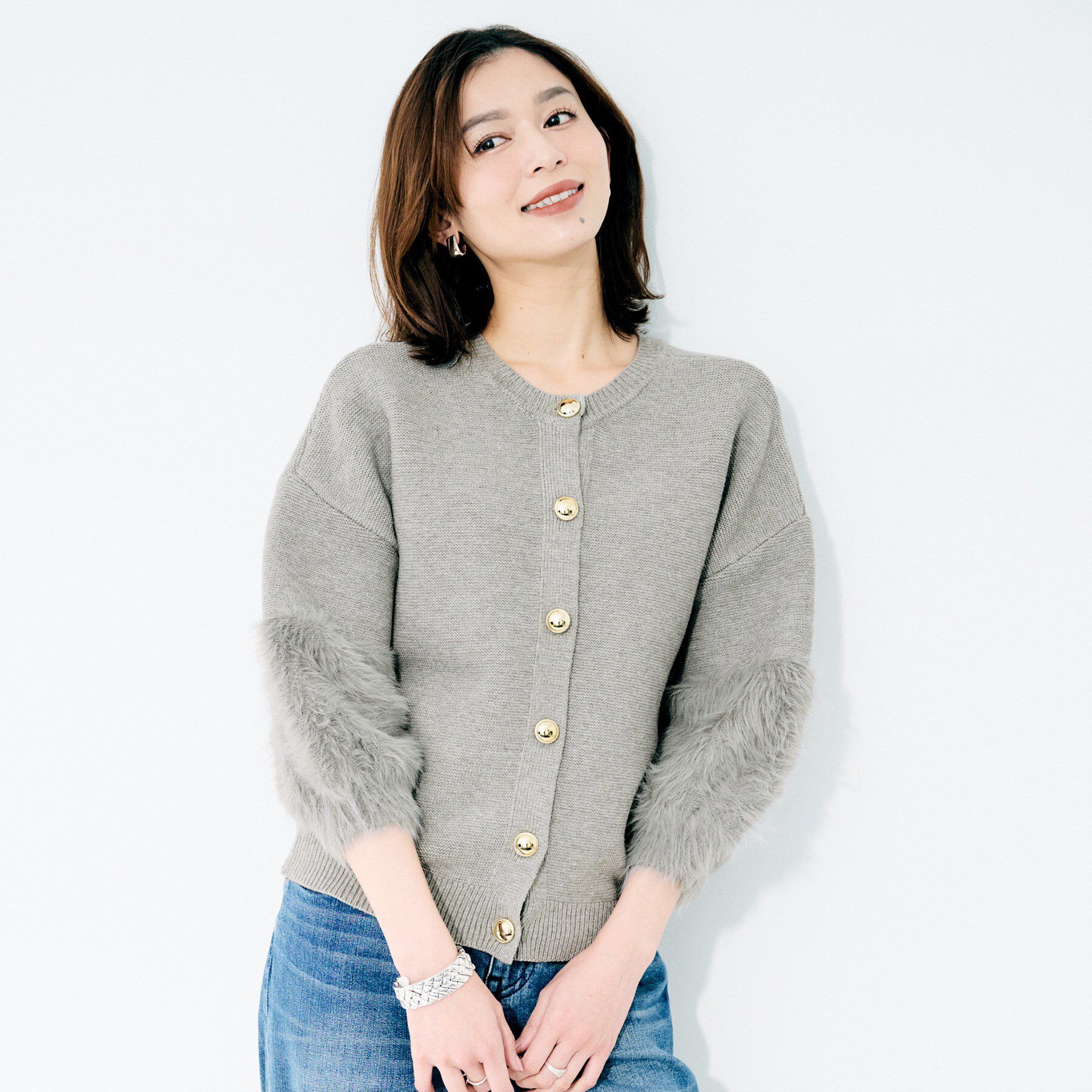 UNTITLED「【TORRAZZO DONNA】ファースリーブ2wayプルオーバー」|Tシャツ・カットソー|