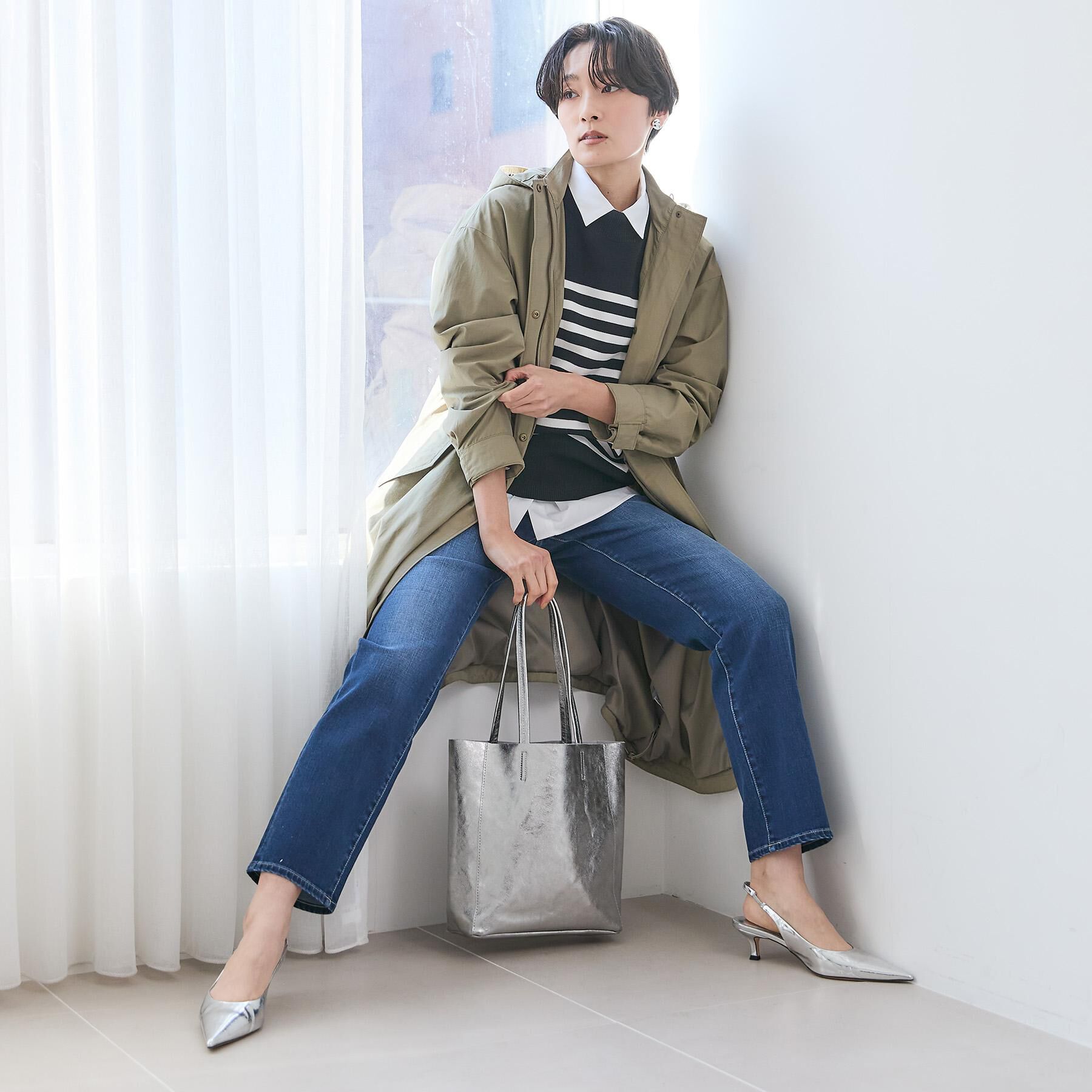 UNTITLED「【新作デニム/快適に美シルエット見せ】MAKE&times;DENIMスリムストレート」|デニム|