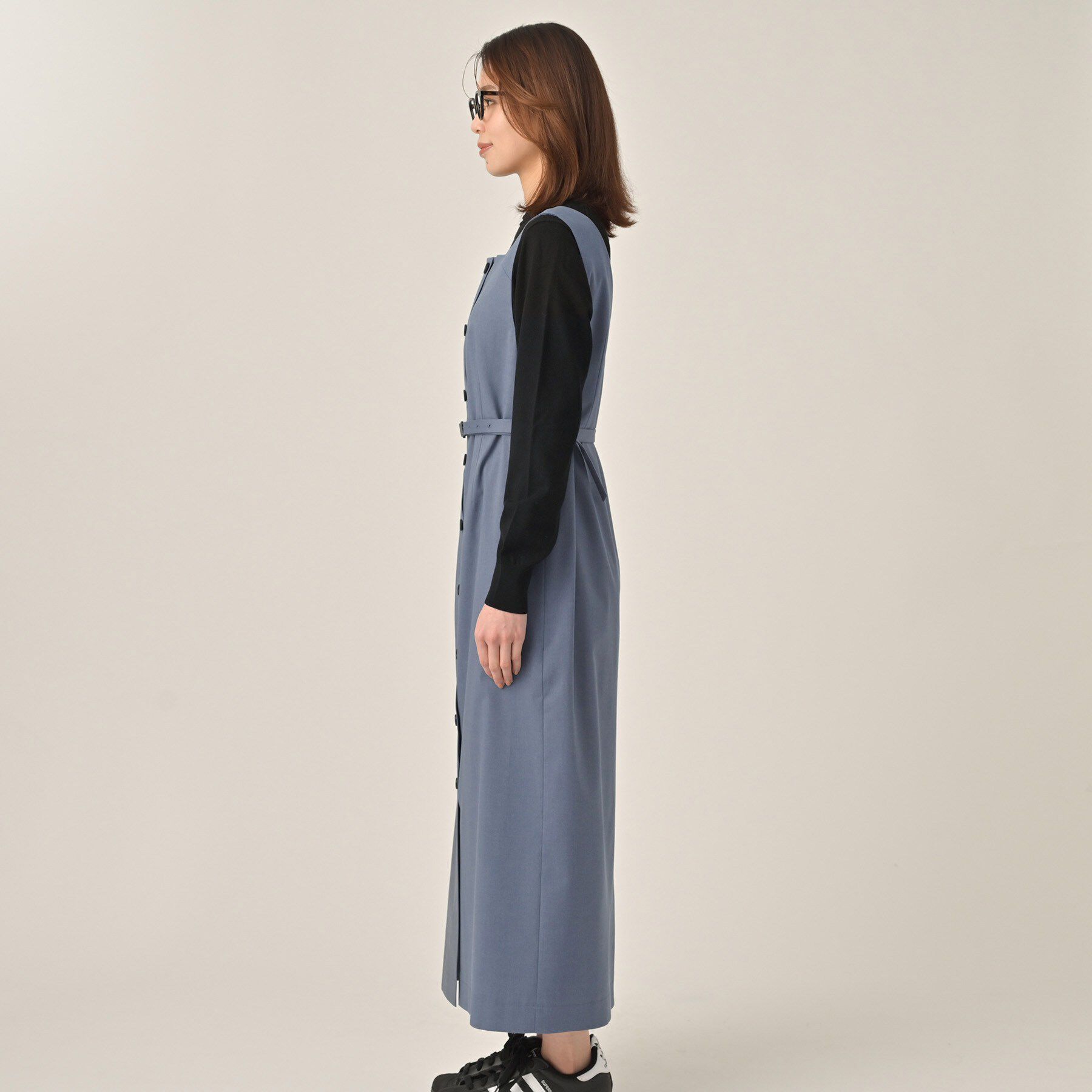 UNTITLED「スクエアネックジャンパースカート」|ワンピース|