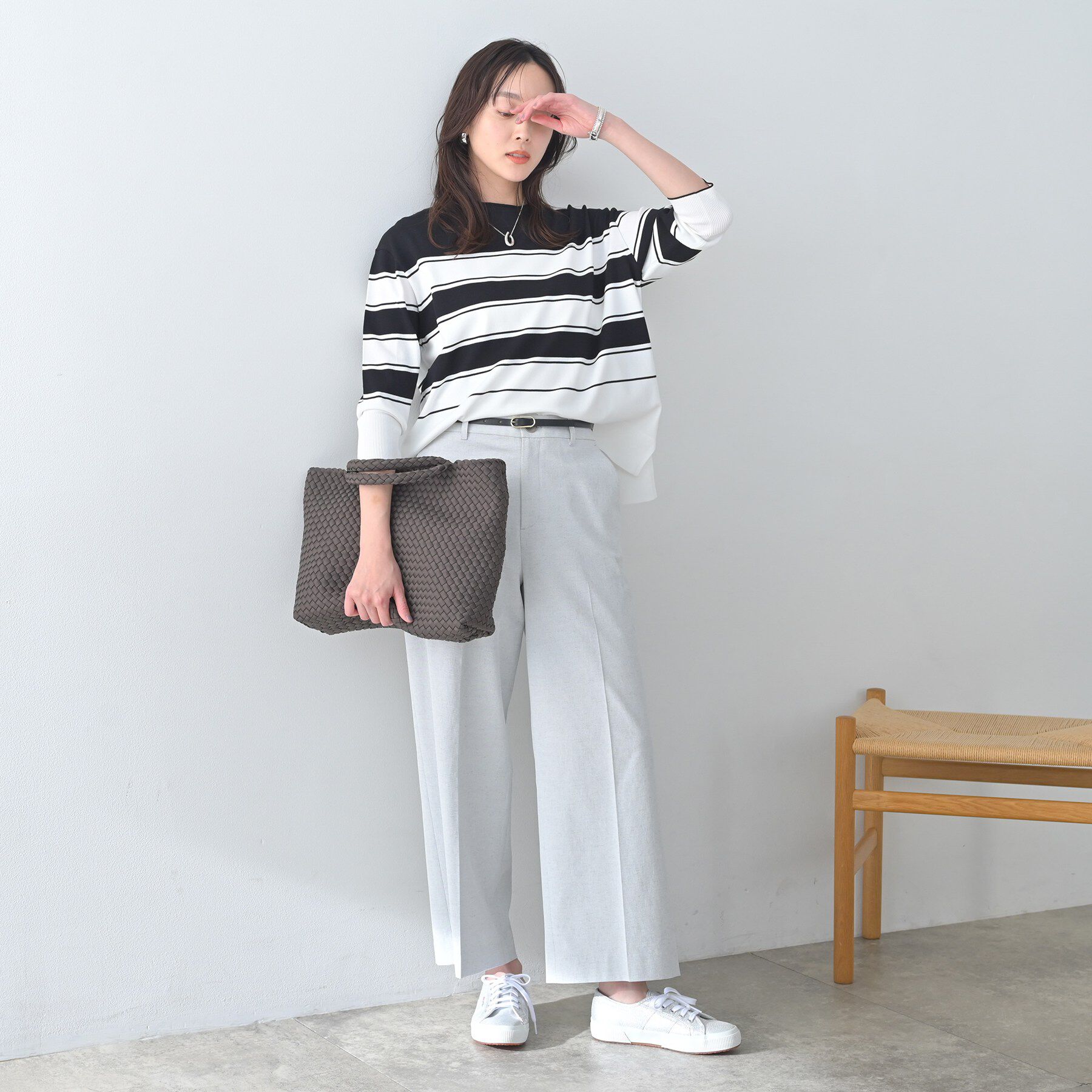 UNTITLED「ボーダーボートネックニット」|ニット・セーター|