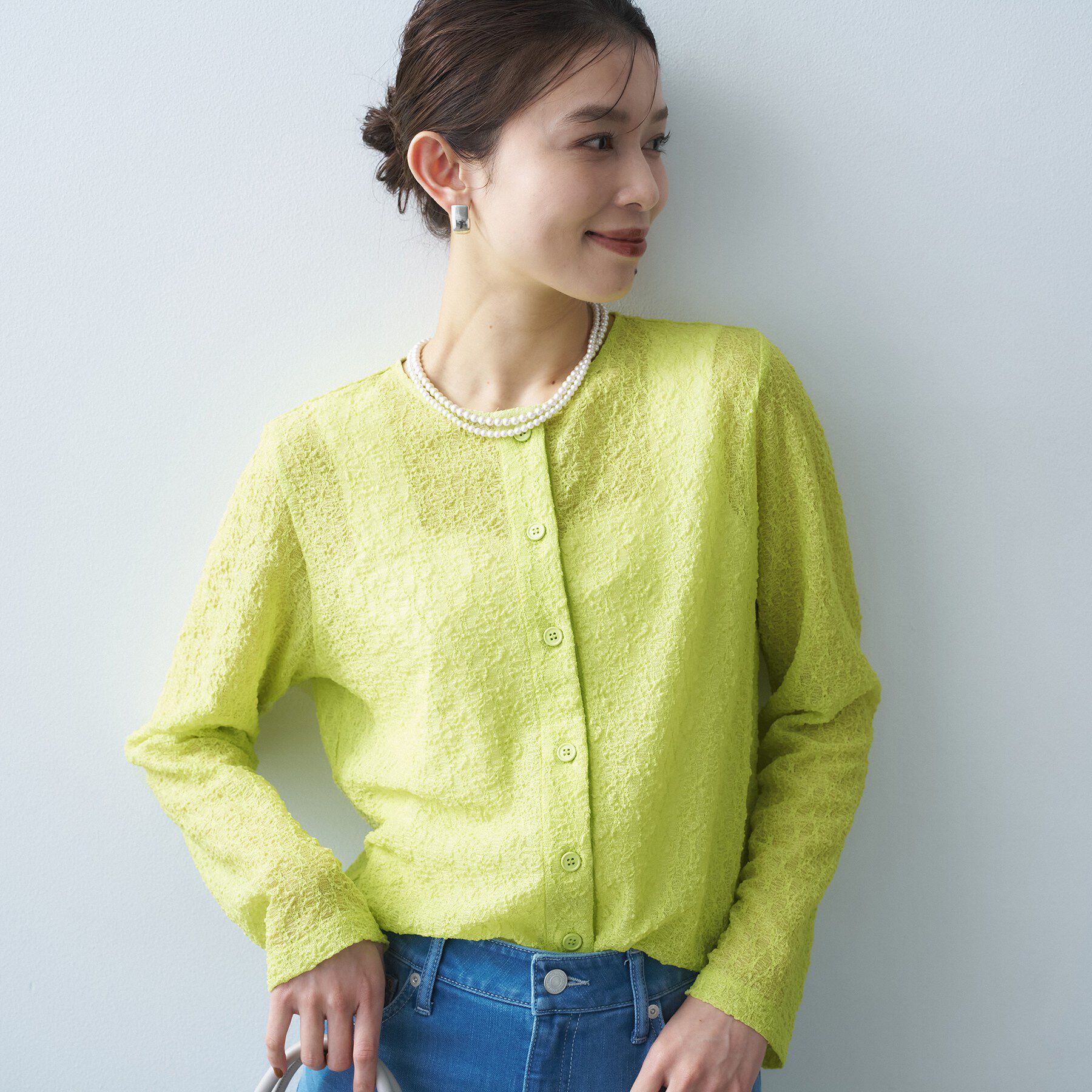 UNTITLED「ストレッチレースカーディガン」|カーディガン|