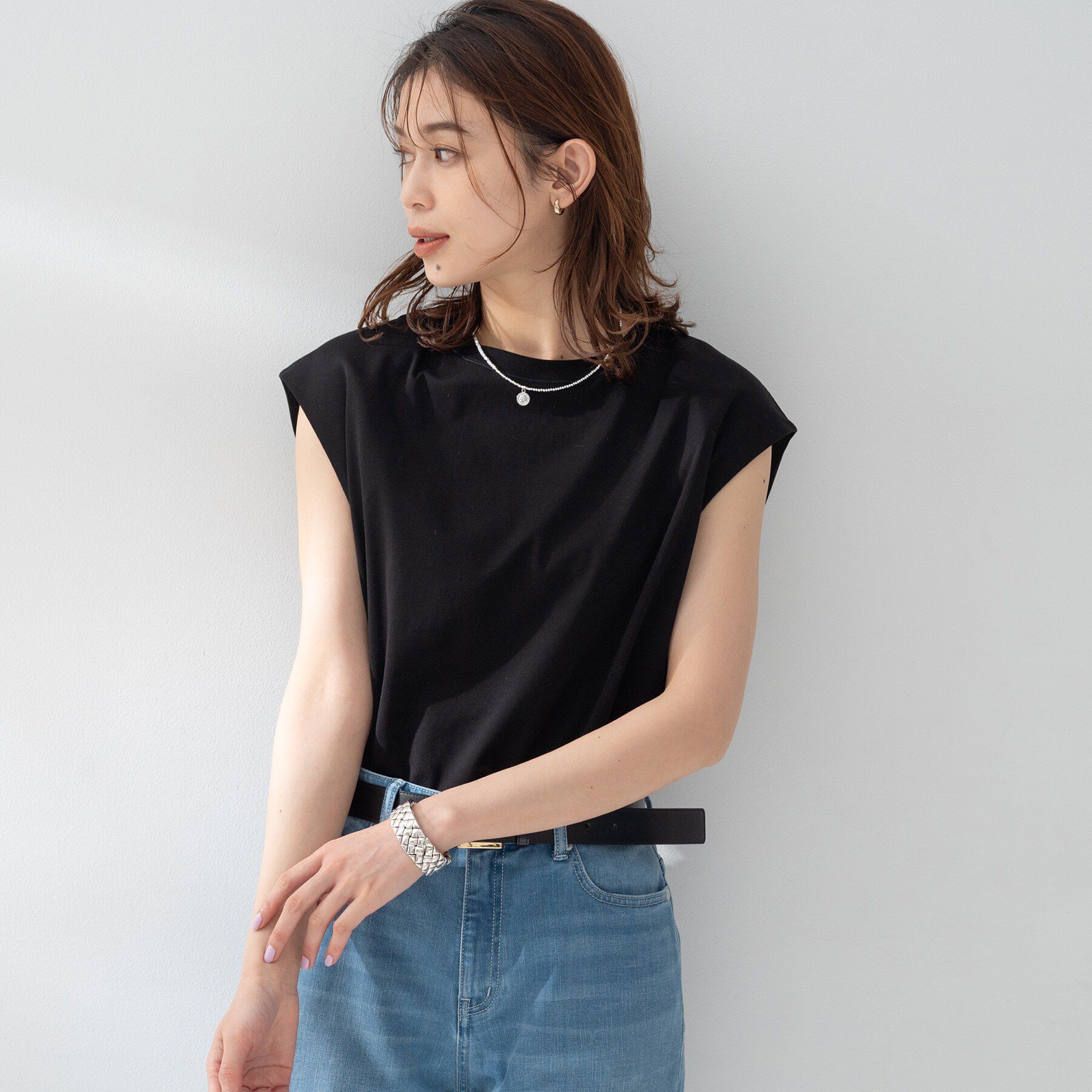 UNTITLED「【TRADITIONAL WEATHERWEAR】ノースリカットソー」|Tシャツ・カットソー|ブラック(019)