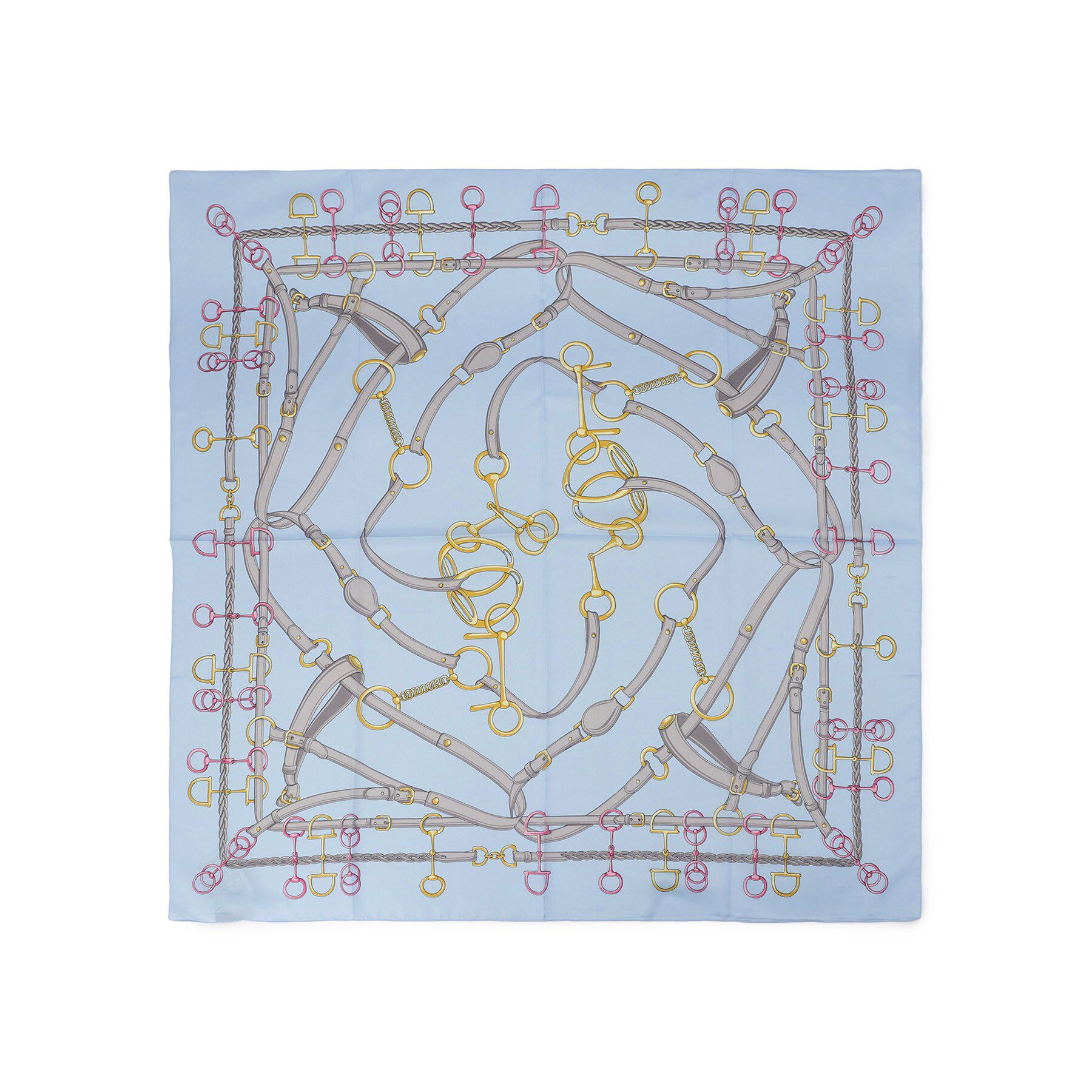 COUP DE CHANCE「【ベルト柄／チェーン柄／イタリア製】スカーフ」|バンダナ・スカーフ|サックスブルー(39