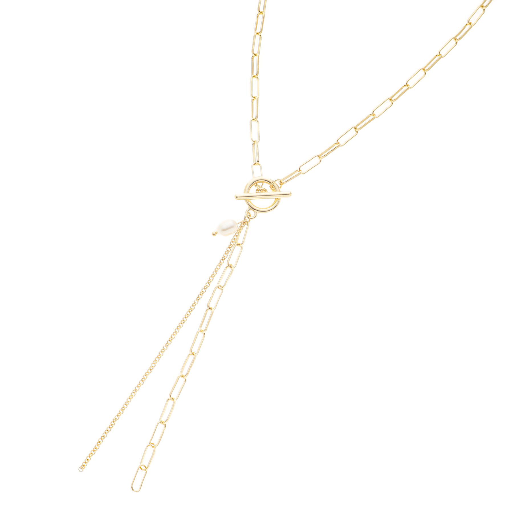 Reflect「Y字シルエット淡水パールネックレス」|ネックレス|ゴールド(007)