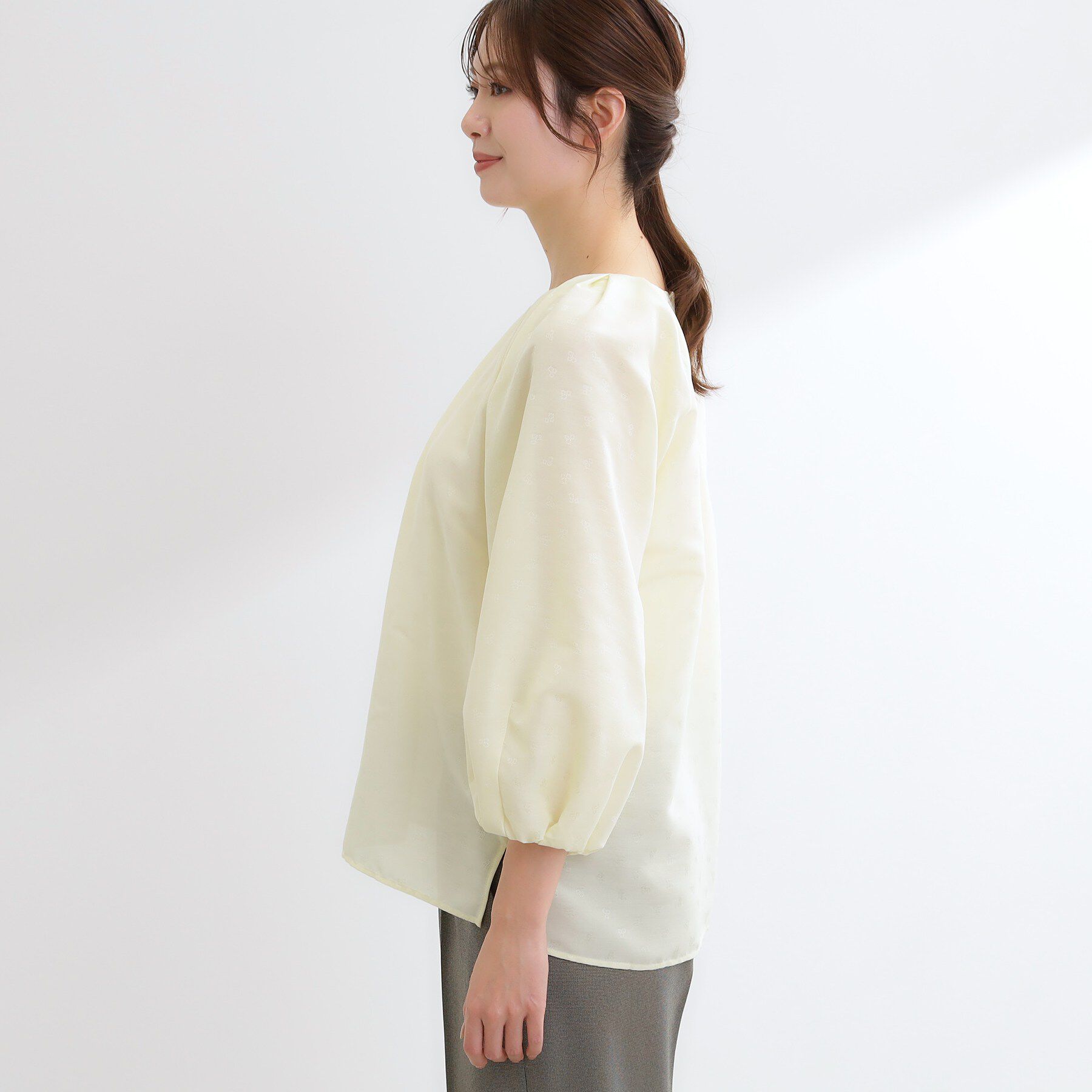 Reflect「ボリュームスリーブサテンジャカードブラウス」|シャツ・ブラウス|
