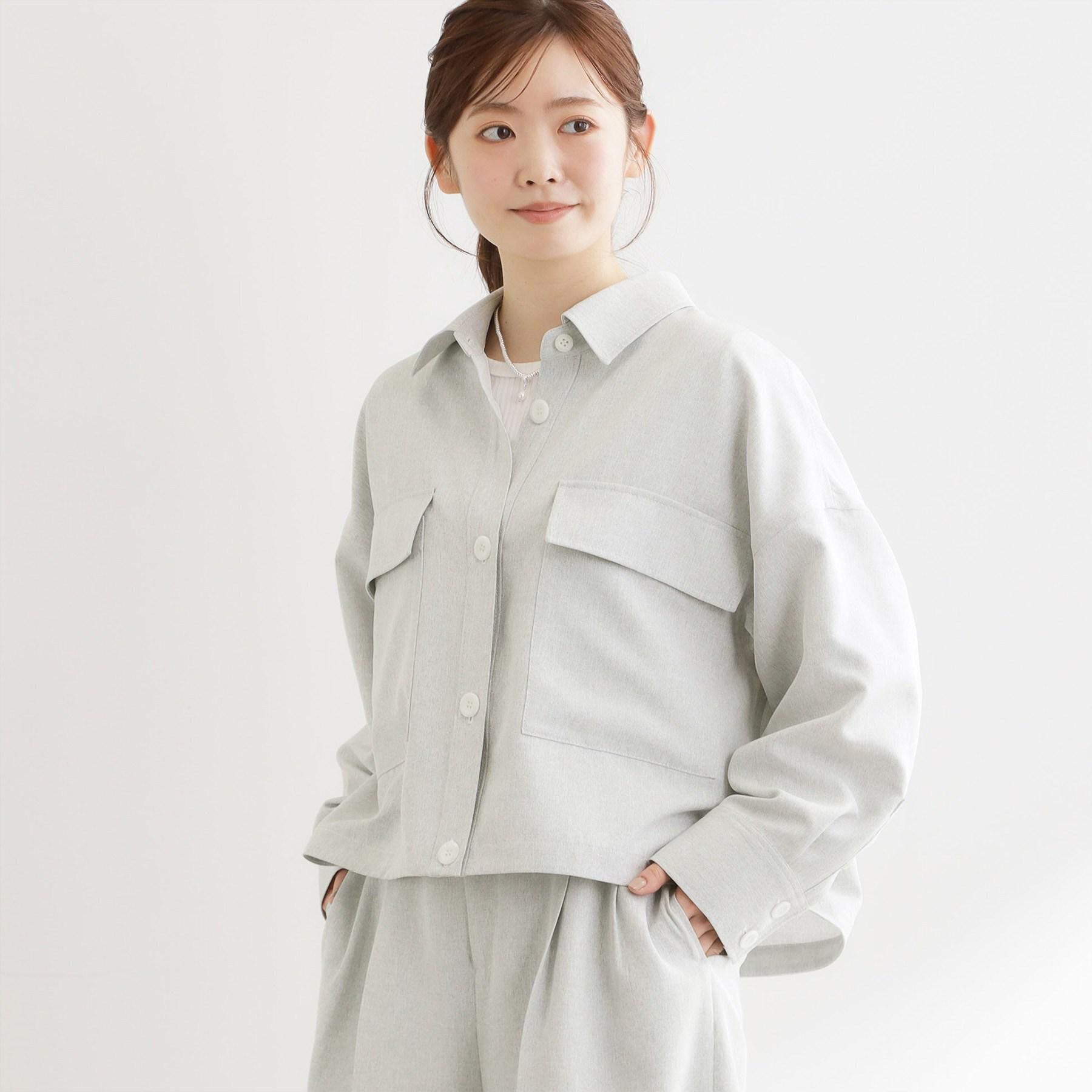 Reflect「リネンライクシャツブルゾン」|ブルゾン・スタジャン|