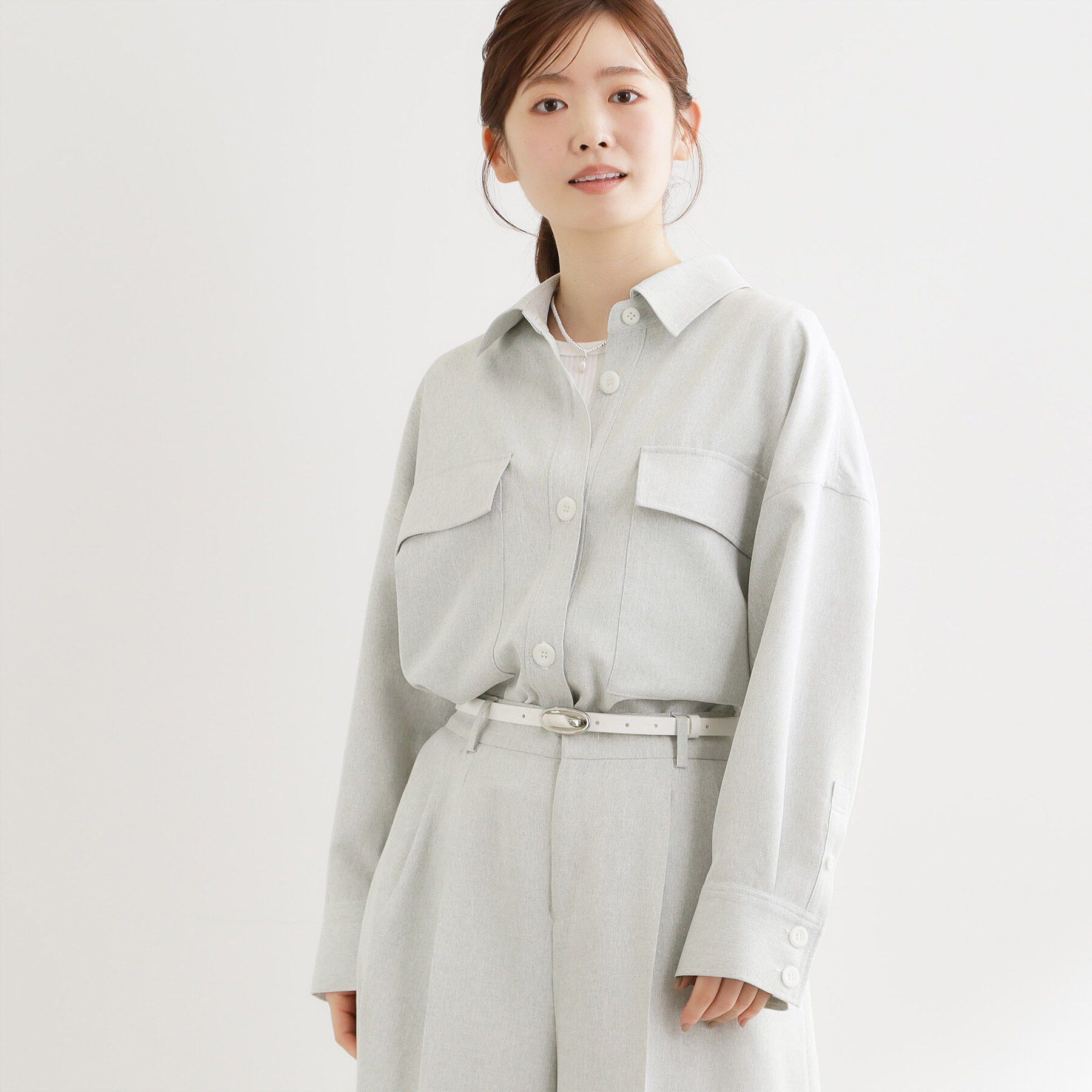 Reflect「リネンライクシャツブルゾン」|ブルゾン・スタジャン|