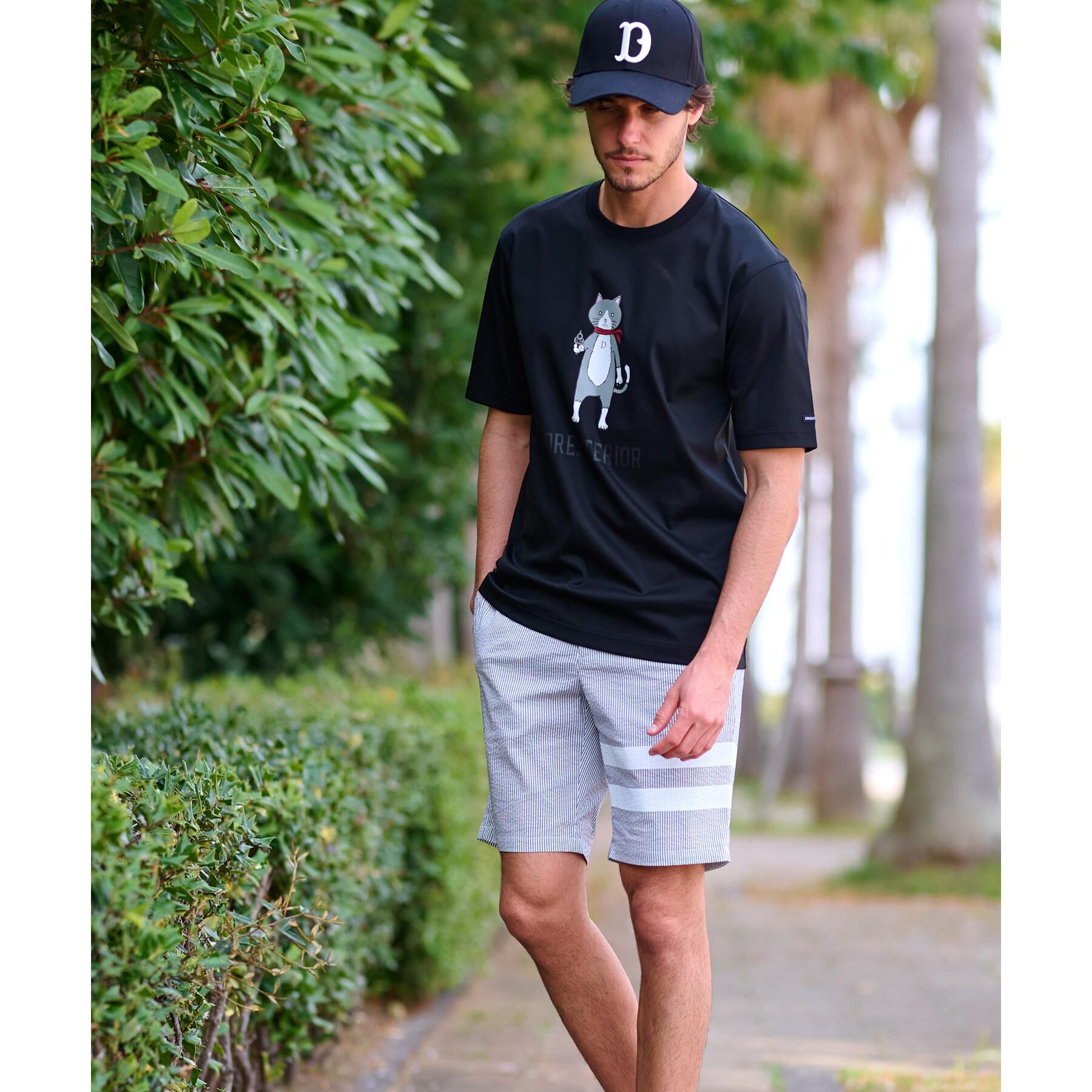 DRESSTERIOR「【接触冷感／抗菌防臭／消臭】ICE CLEAR COTTON キャットTシャツ」|Tシャツ・カットソー|