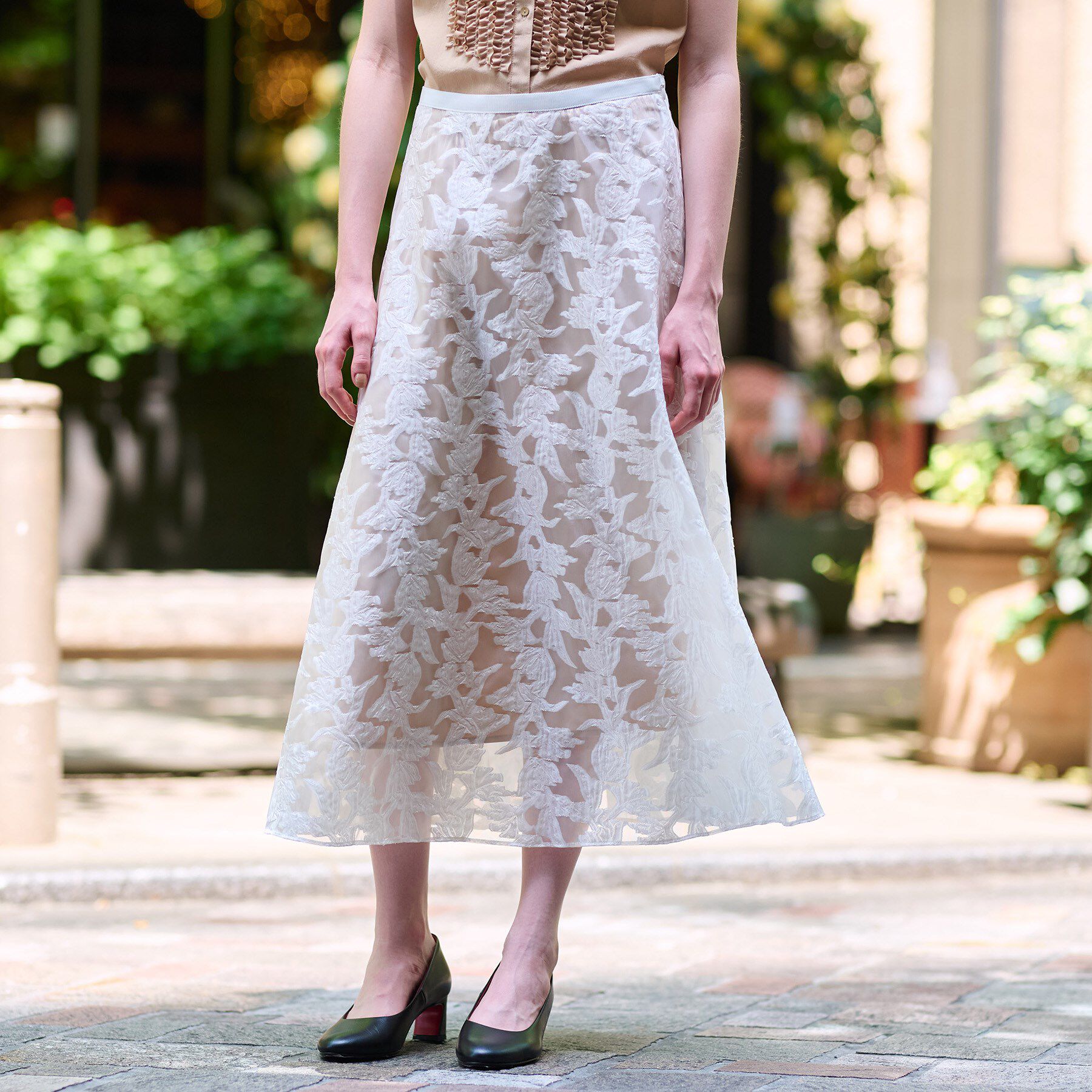 DRESSTERIOR「【きれいめ/裏地取り外し可】シアージャカードスカート」|スカート|