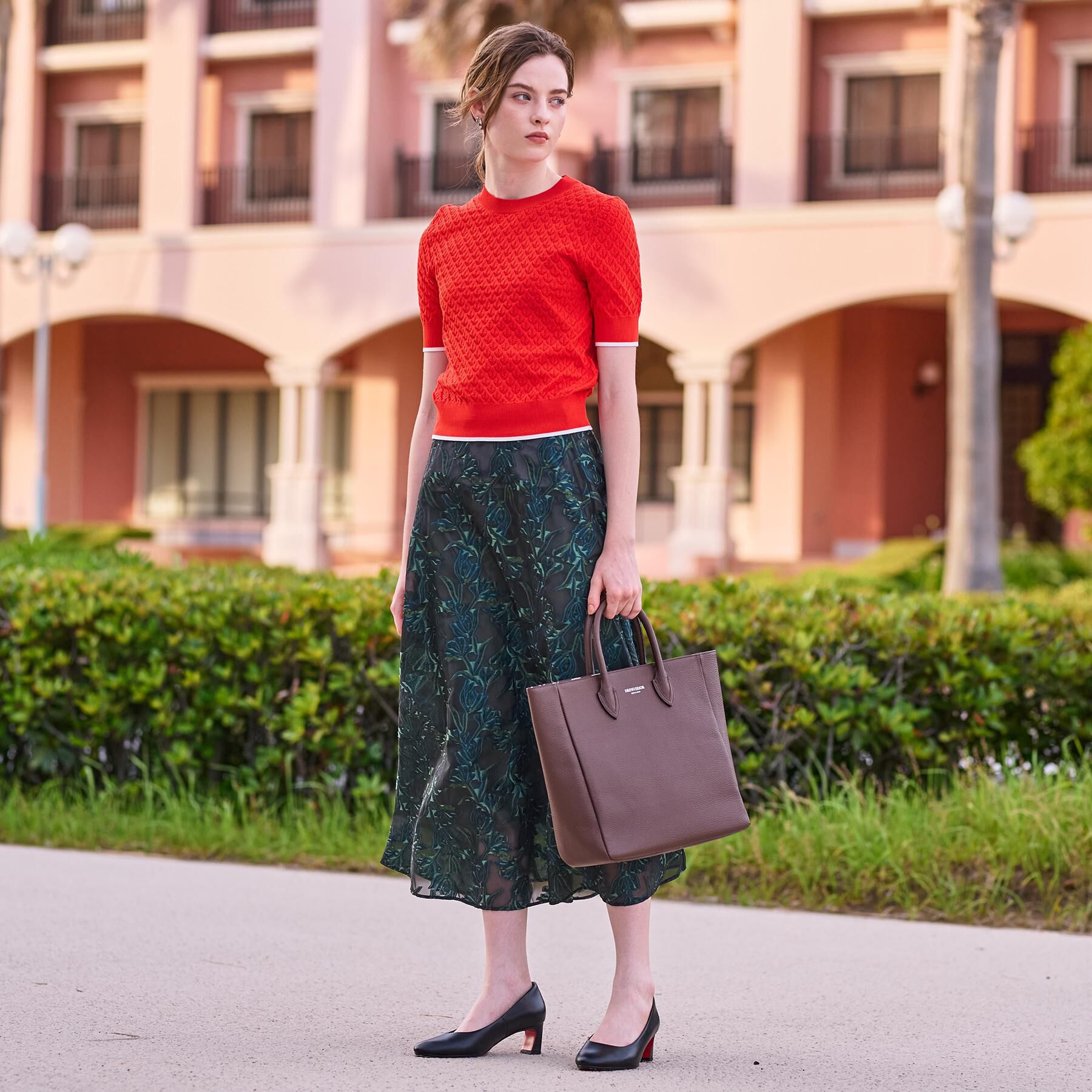 DRESSTERIOR「【6色展開/オンオフ】レース編みハーフスリーブニット」|ニット・セーター|