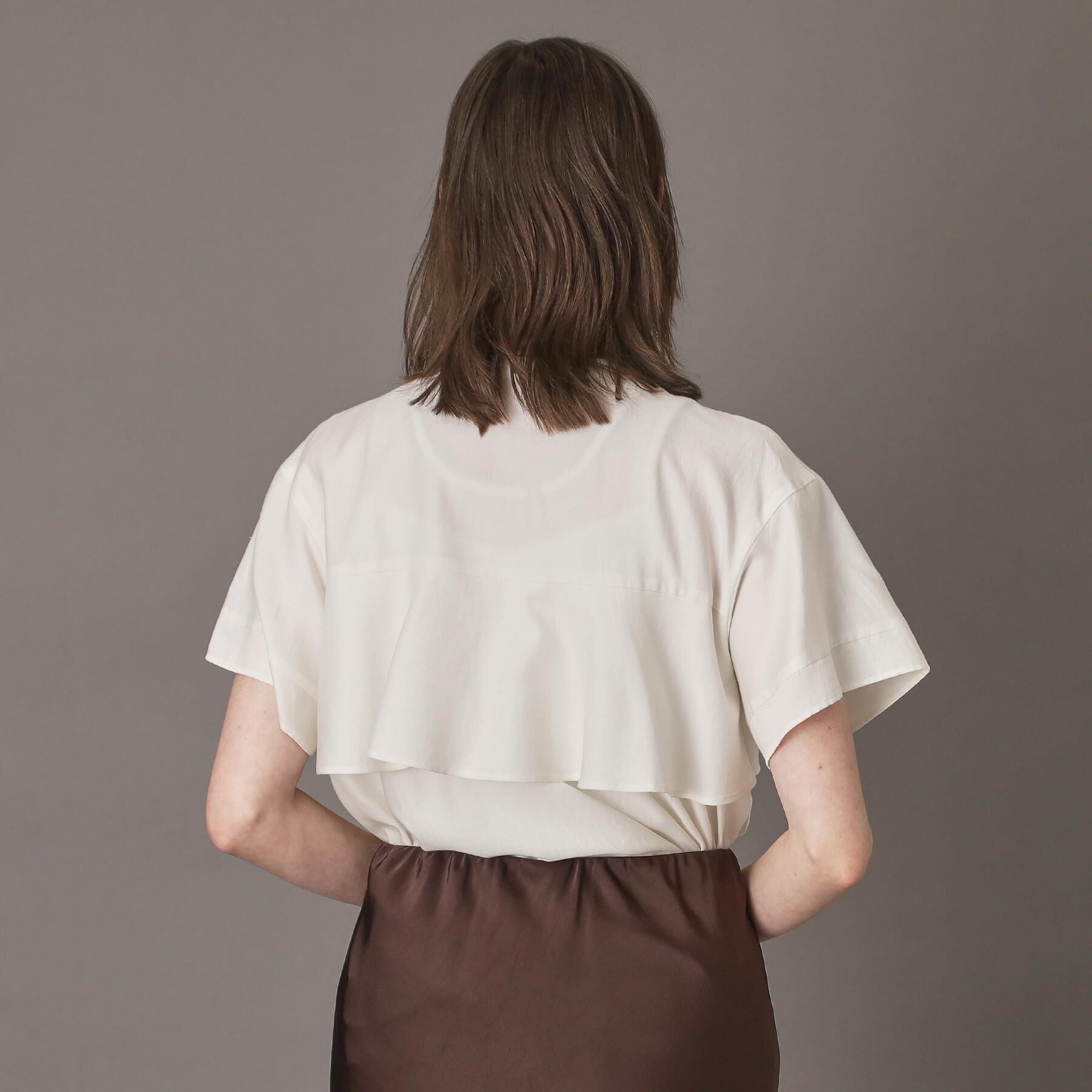 DRESSTERIOR「【洗える/コットン100％】バックフレアティアードブラウス」|シャツ・ブラウス|