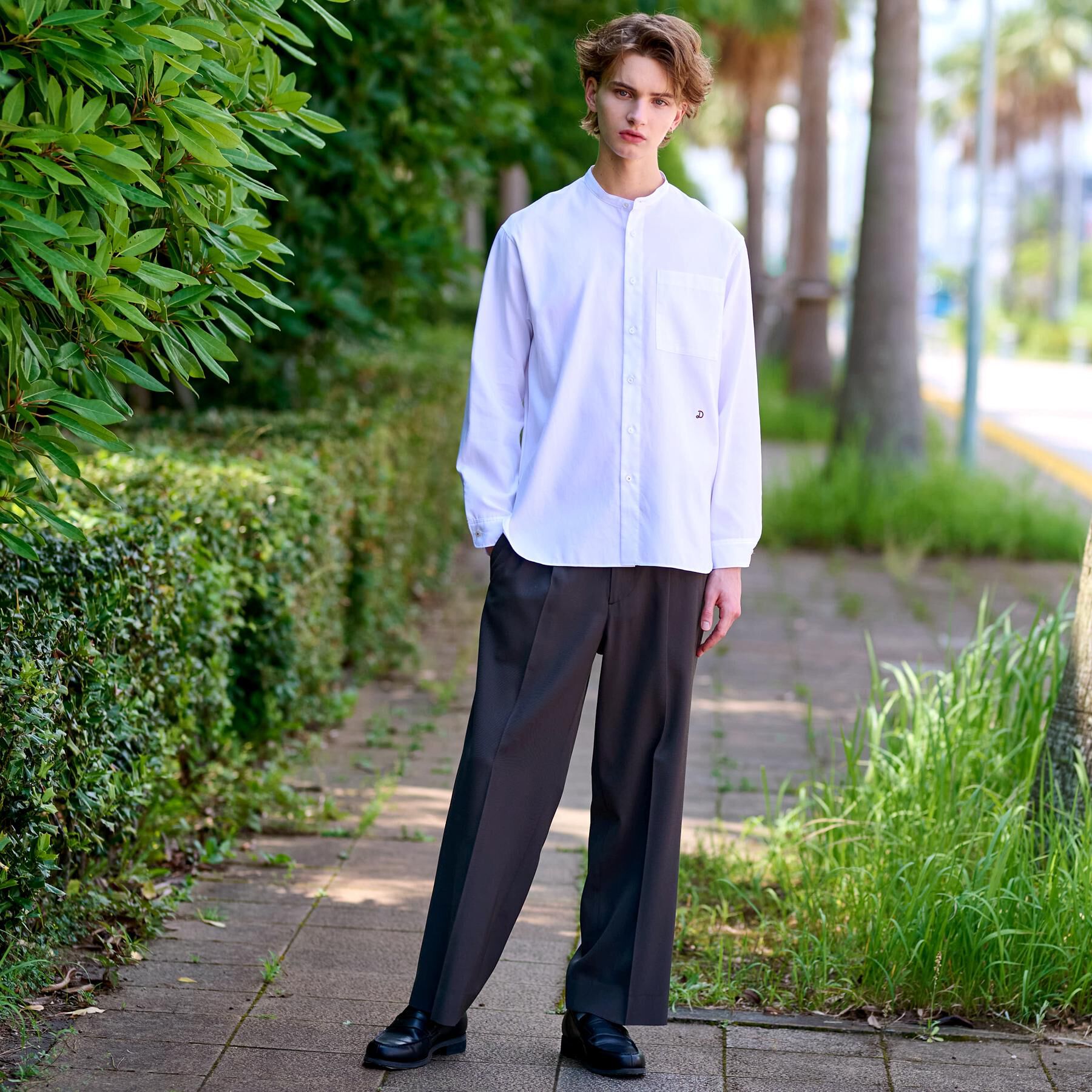 DRESSTERIOR「200双糸 バンドカラーシャツ」|シャツ・ブラウス|