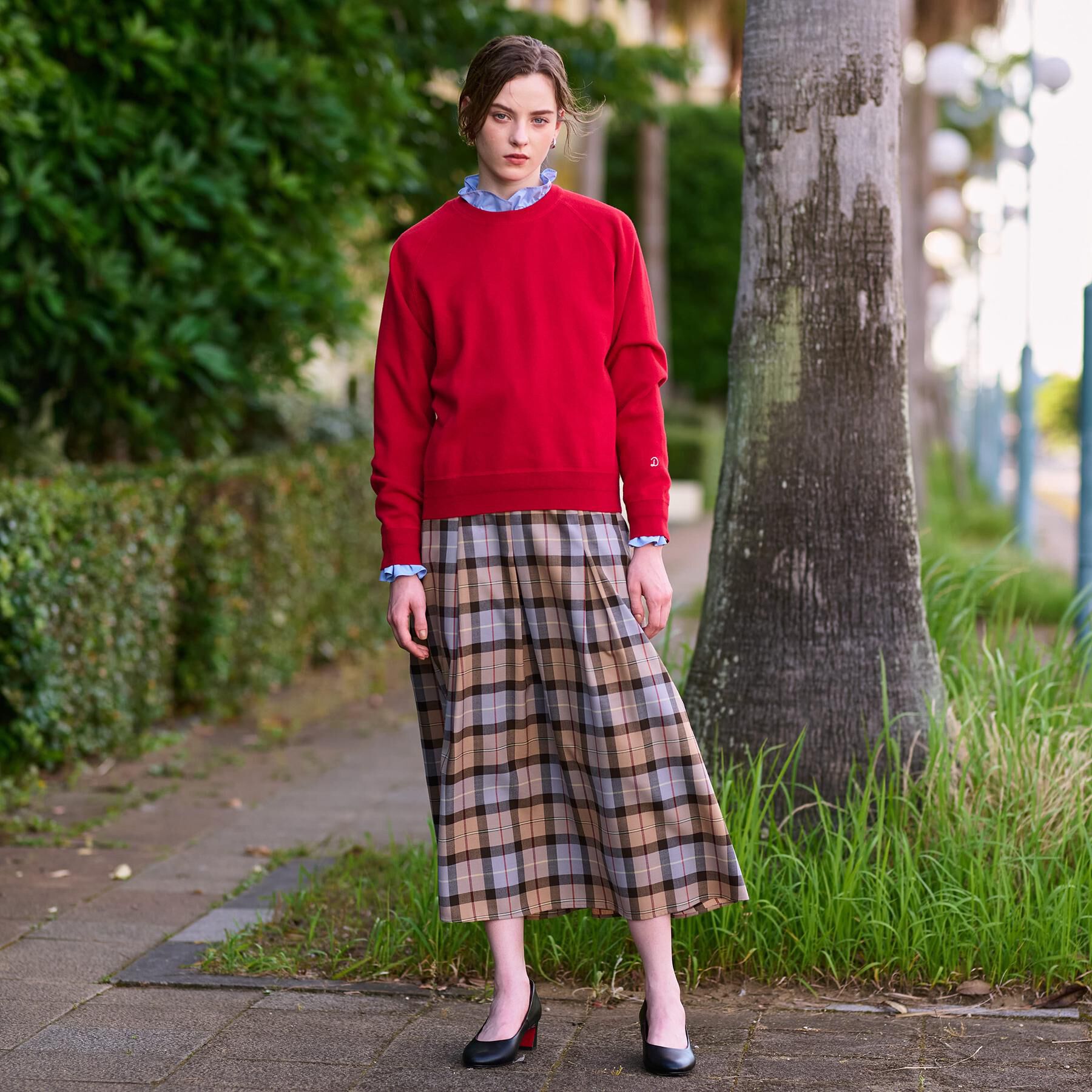 DRESSTERIOR「チェックタックソフトプリーツスカート」|スカート|