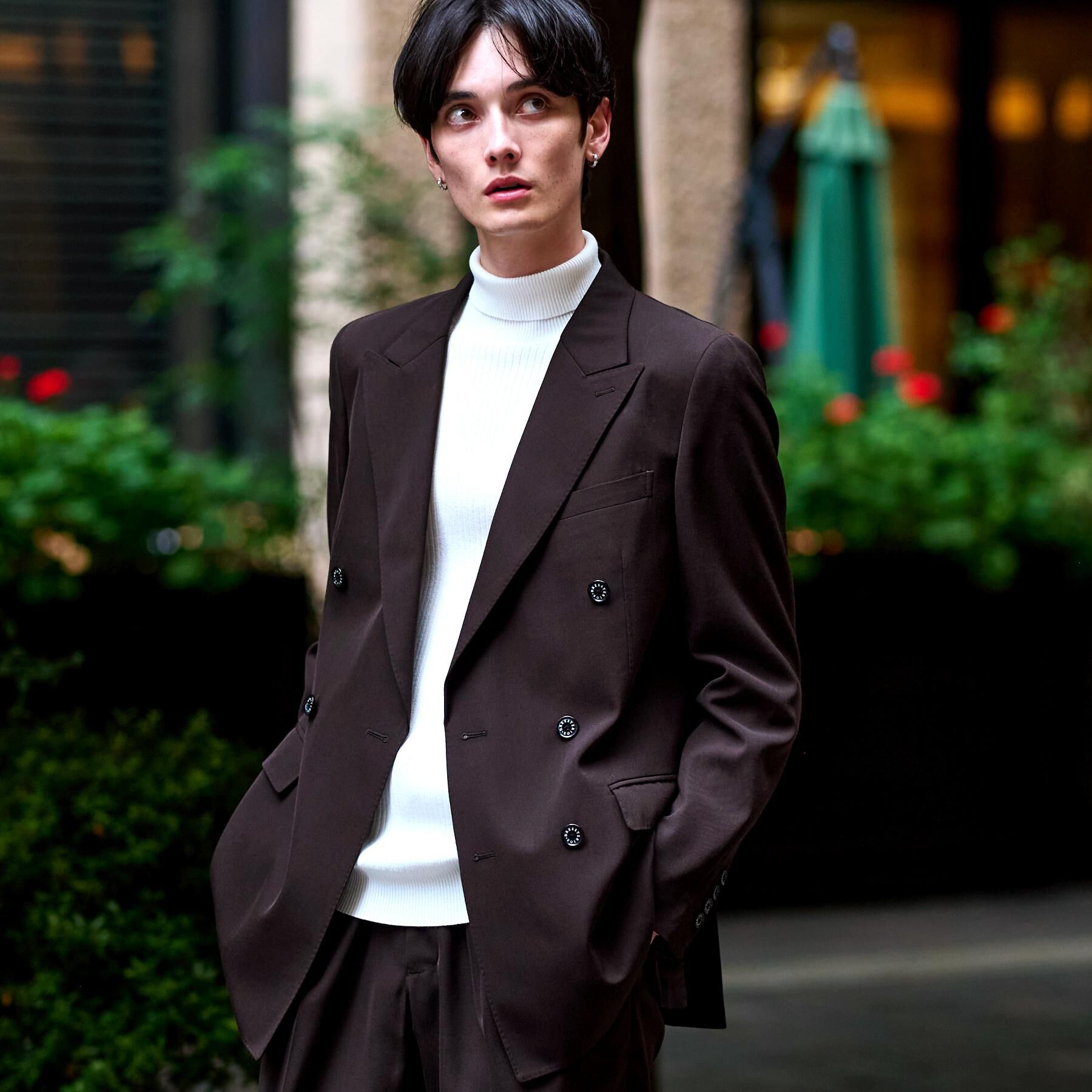 DRESSTERIOR「【セットアップ可】ブラウンツイル ダブルジャケット」|テーラードジャケット|