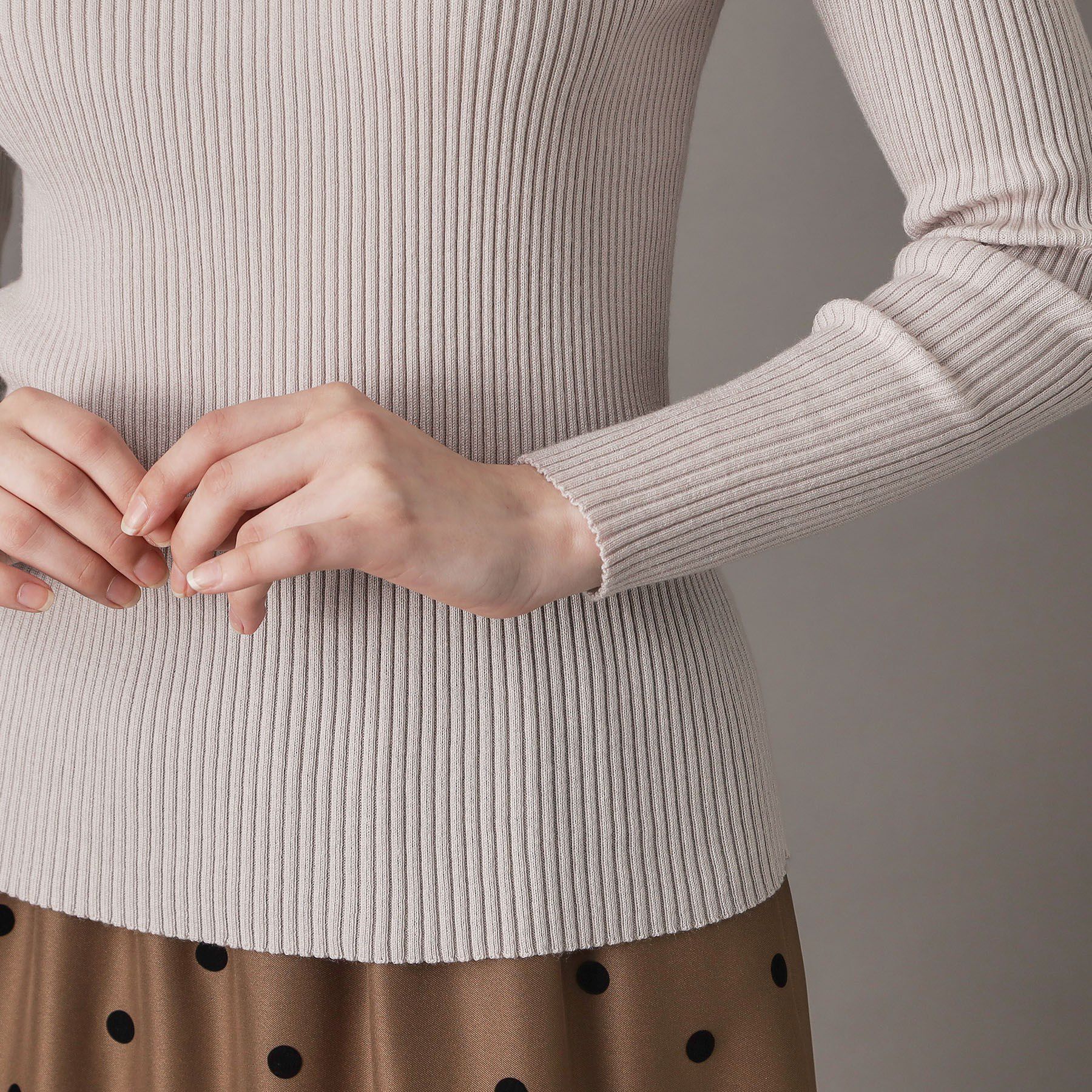 DRESSTERIOR「シルクブレンドメリノウールリブプルオーバー」|ニット・セーター|