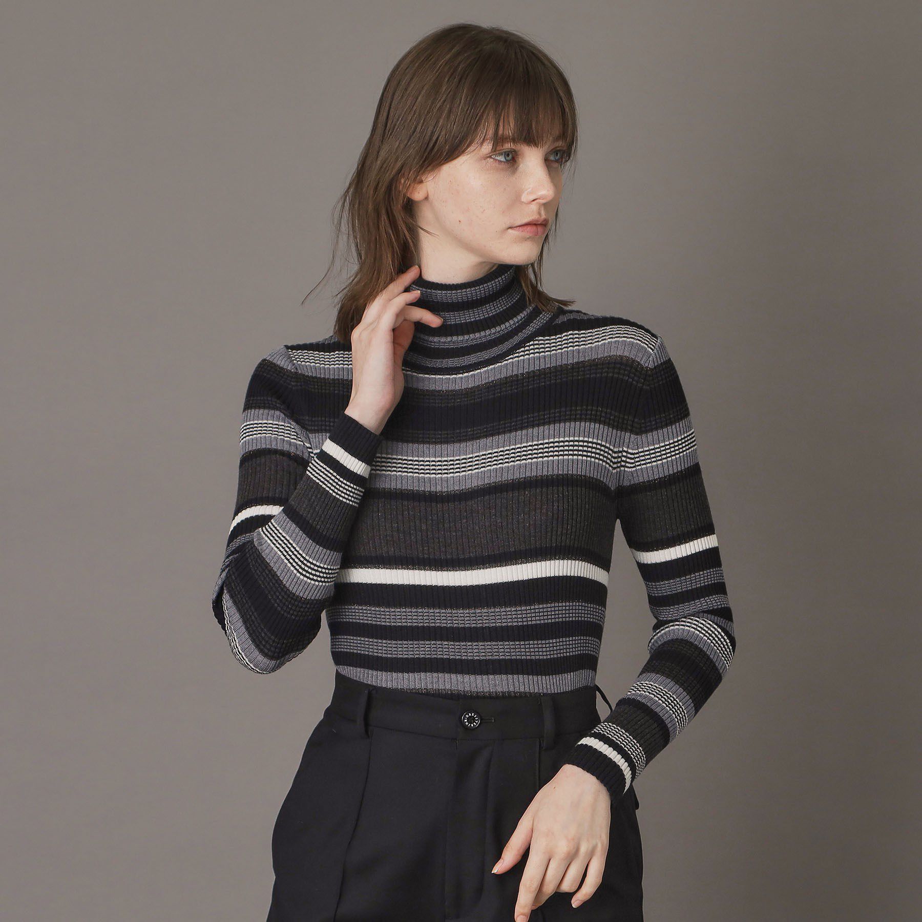 DRESSTERIOR「シルクブレンドメリノウールリブプルオーバー」|ニット・セーター|