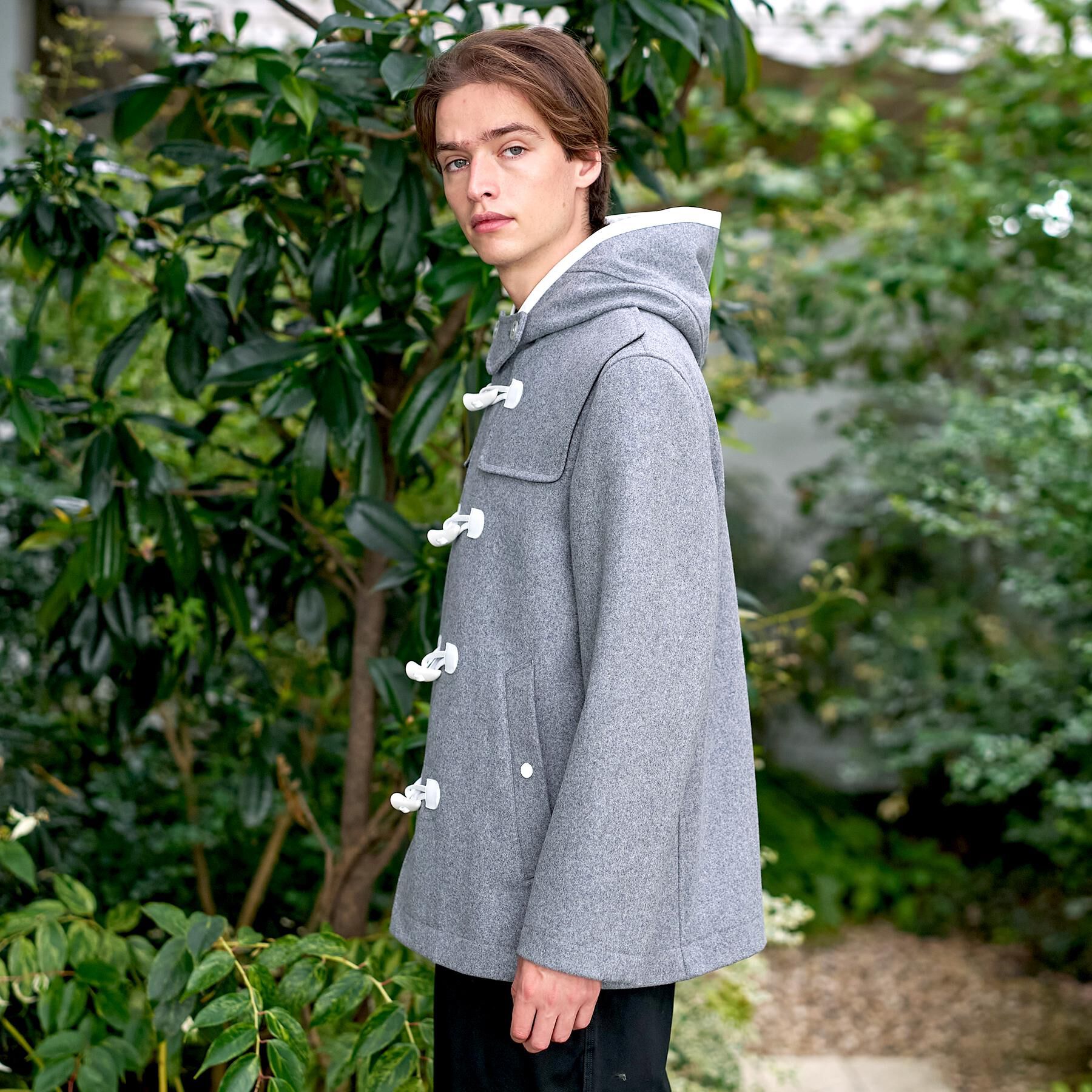 DRESSTERIOR「グレー メルトンダッフルジャケット」|ダッフルコート|