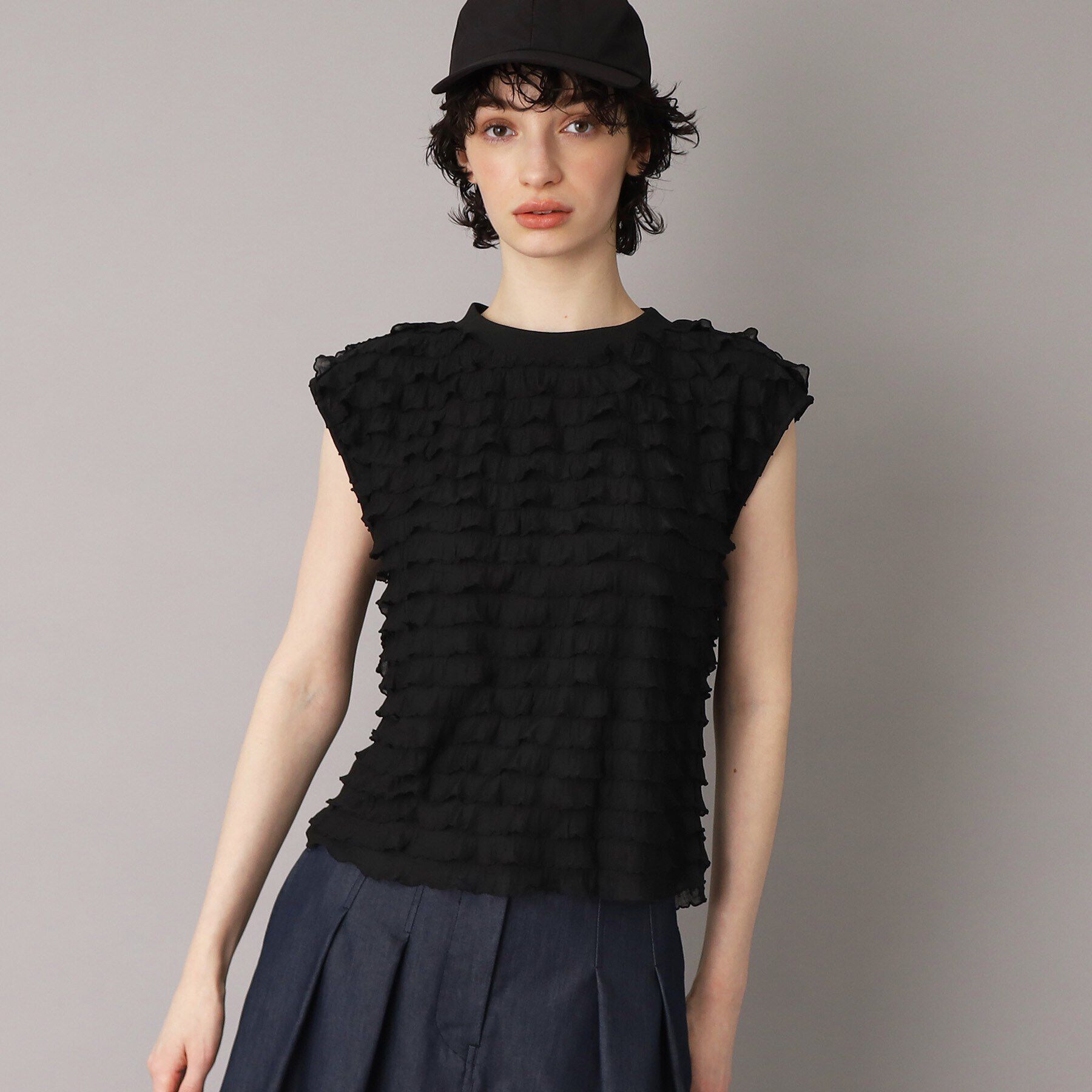 DRESSTERIOR「PROVOKE（プロヴォーク）【別注】フリルフレンチスリーブトップス」|Tシャツ・カットソー|