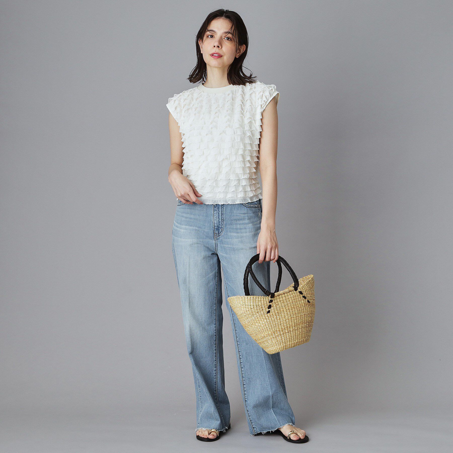 DRESSTERIOR「PROVOKE（プロヴォーク）【別注】フリルフレンチスリーブトップス」|Tシャツ・カットソー|