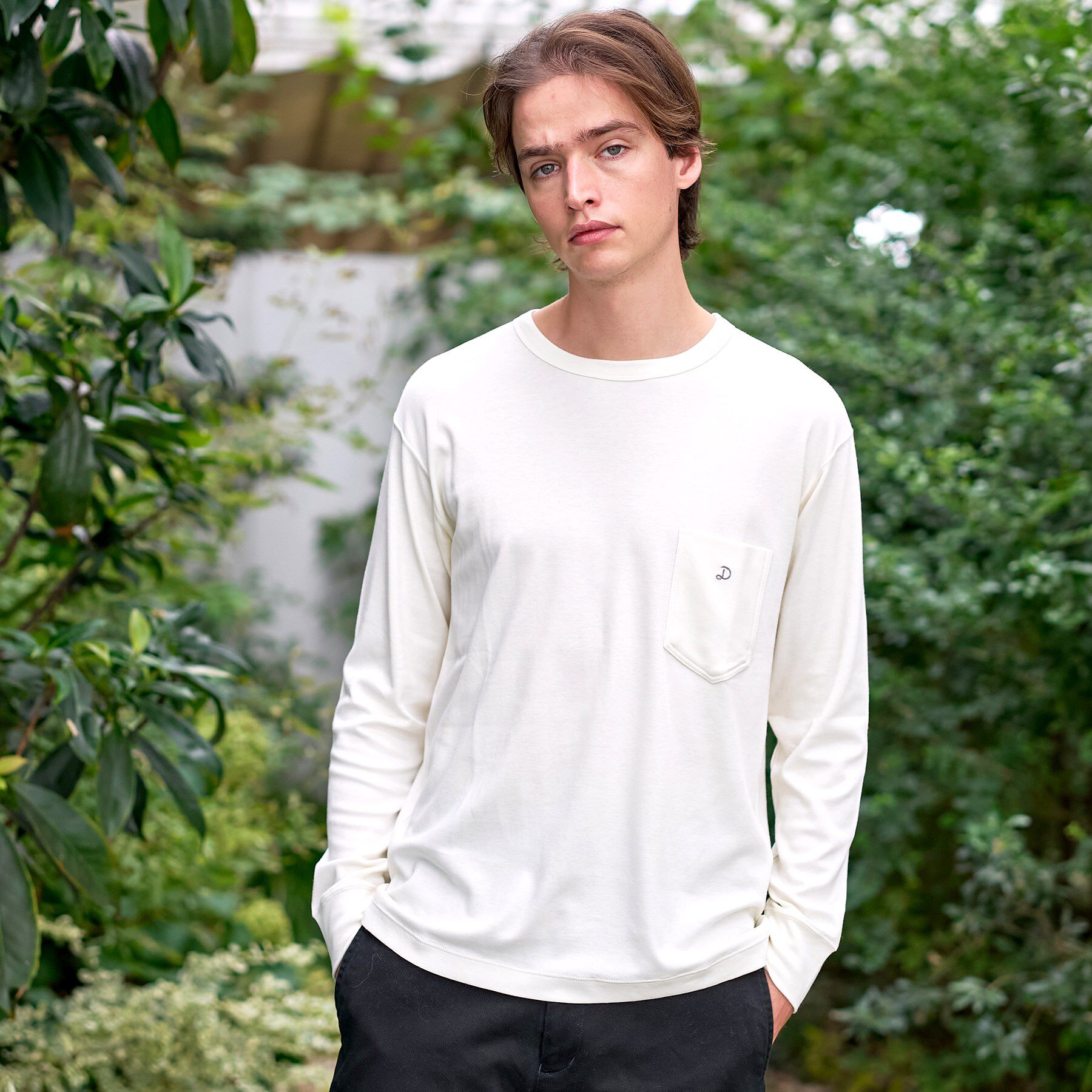 DRESSTERIOR「【吸湿発熱/保湿素材】ホカウル ロングTシャツ」|Tシャツ・カットソー|ホワイト(001)