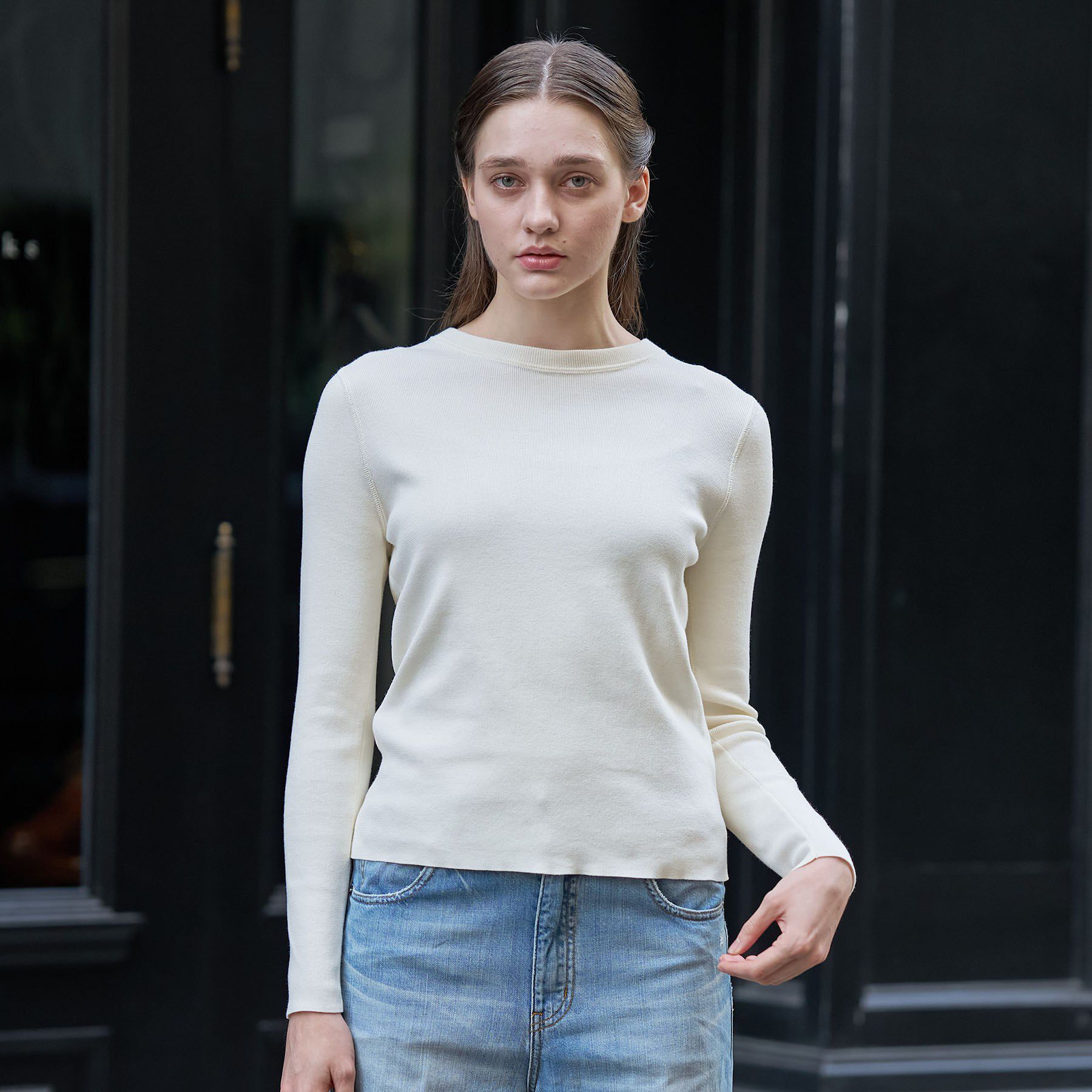 DRESSTERIOR「【ウォッシャブル】コットンフルニードルニット」|ニット・セーター|