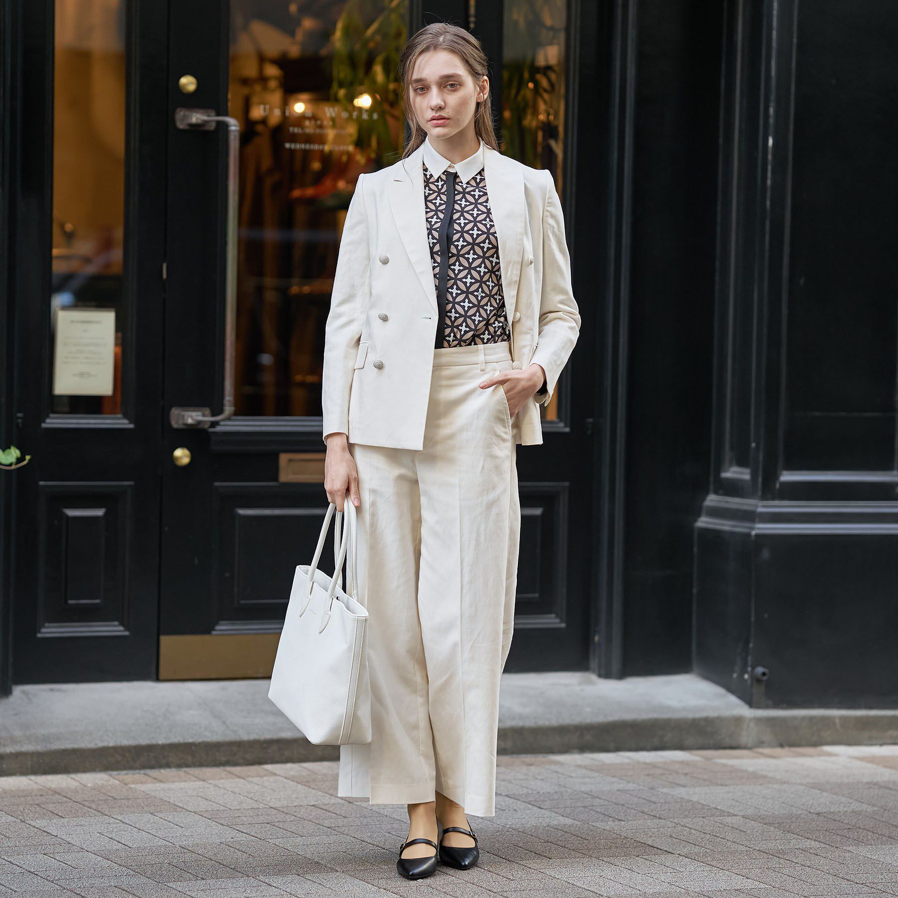 DRESSTERIOR「【セットアップ可】リネンブレンドダブルブレストジャケット」|テーラードジャケット|