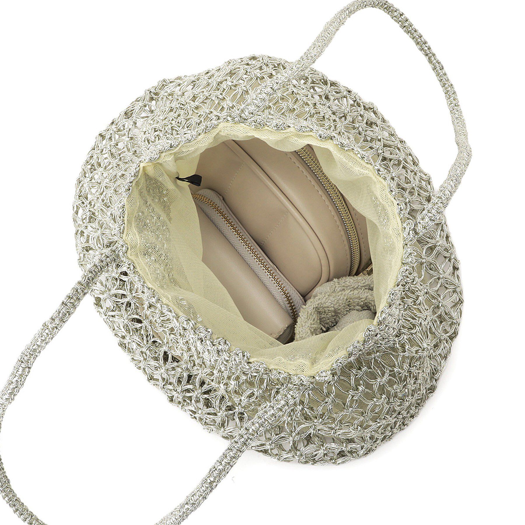 DRESSTERIOR「ne Quittez pas（ヌキテパ）METALLIC MACRAME TOTE」|トートバッグ|