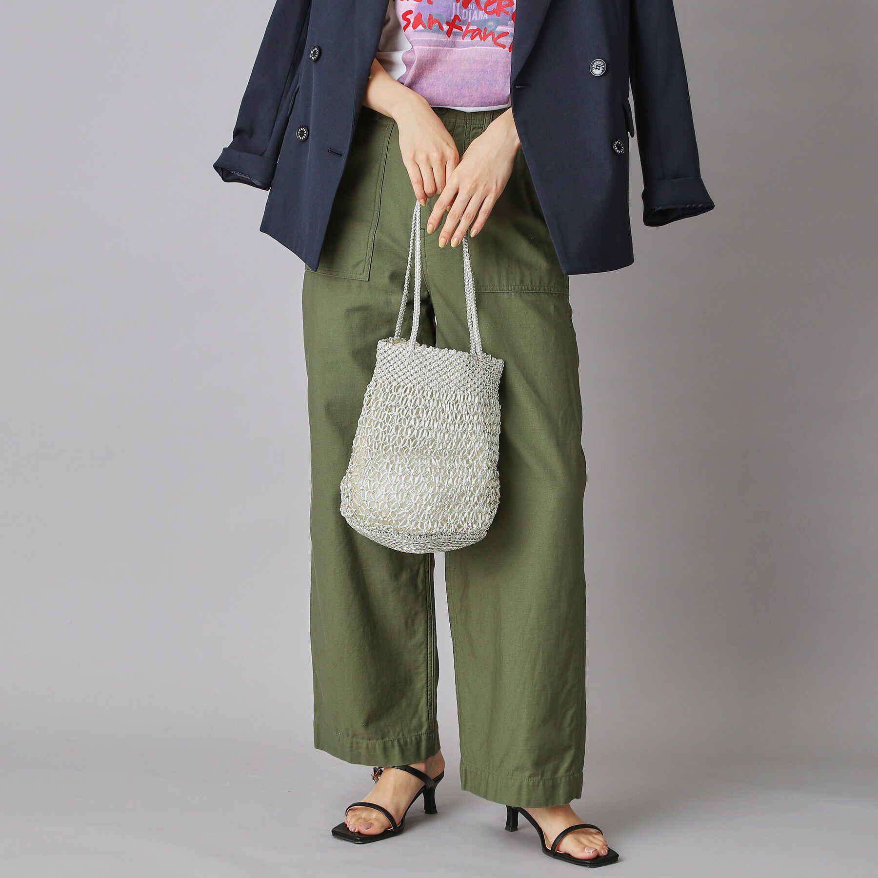 DRESSTERIOR「ne Quittez pas（ヌキテパ）METALLIC MACRAME TOTE」|トートバッグ|