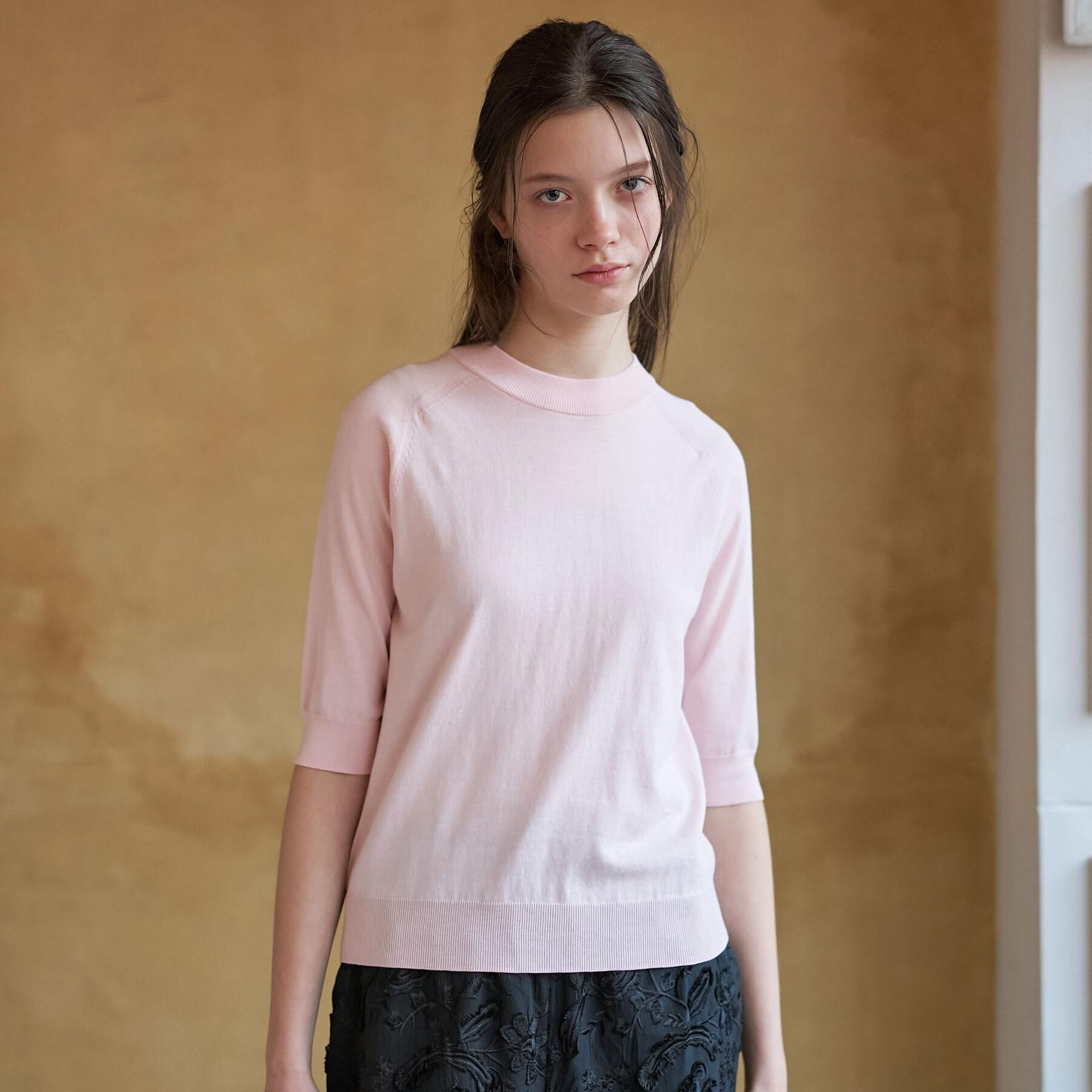 DRESSTERIOR「【ウォッシャブル】コットンシルクハーフスリーブニット」|ニット・セーター|