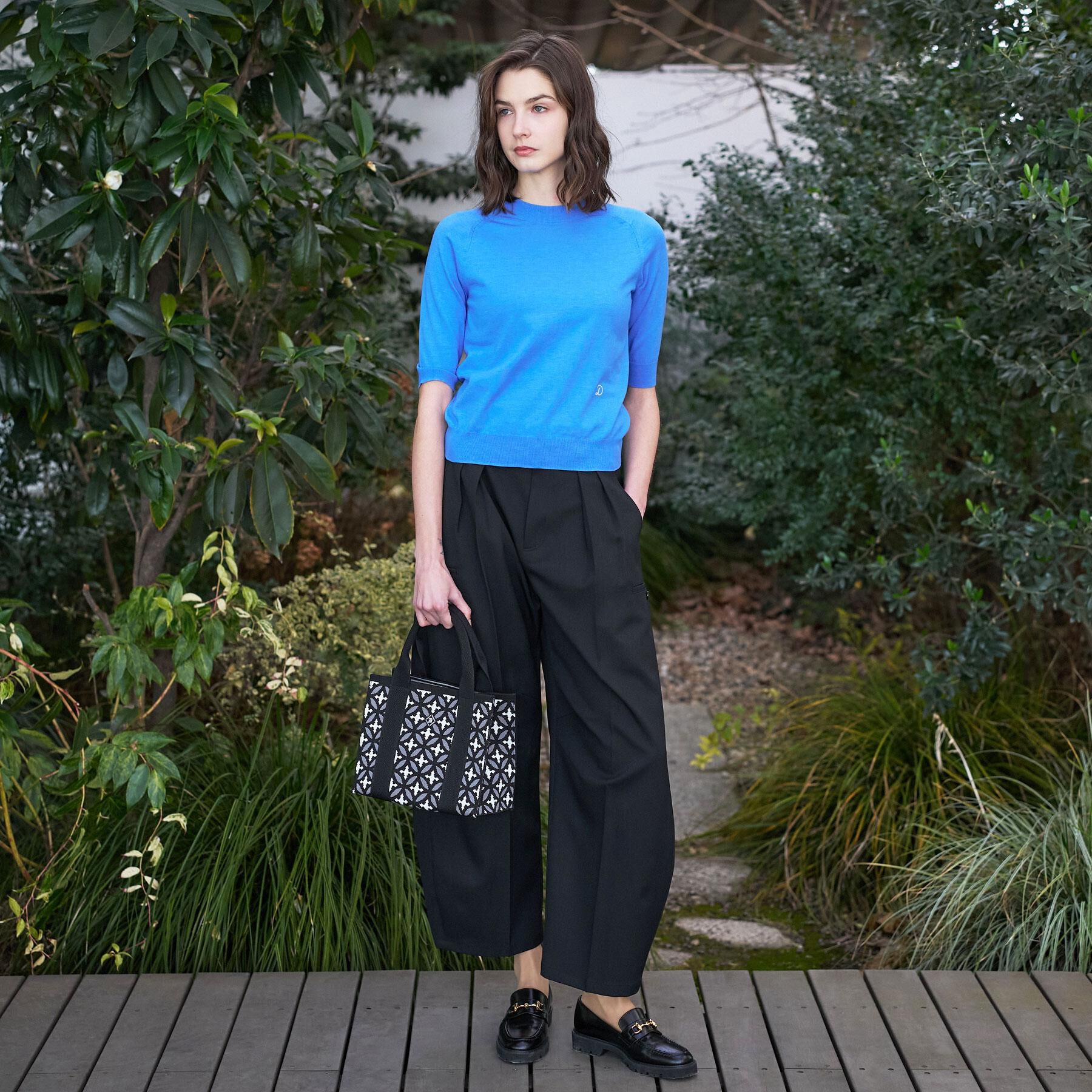 DRESSTERIOR「【ウォッシャブル】コットンシルクハーフスリーブニット」|ニット・セーター|