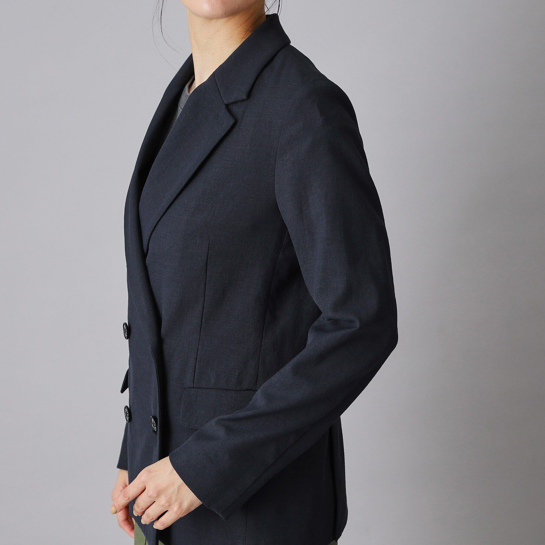 DRESSTERIOR「【セットアップ/可吸水速乾/ウォッシャブル】リネンブレンドオックスダブルジャケット」|テーラードジャケット|